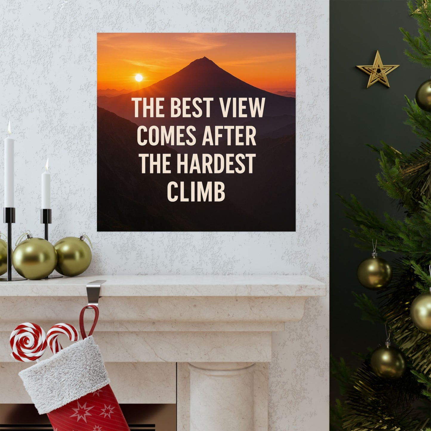 Inspirational Matte Vertical Poster: 'The Best View Comes After The Hardest Climb'