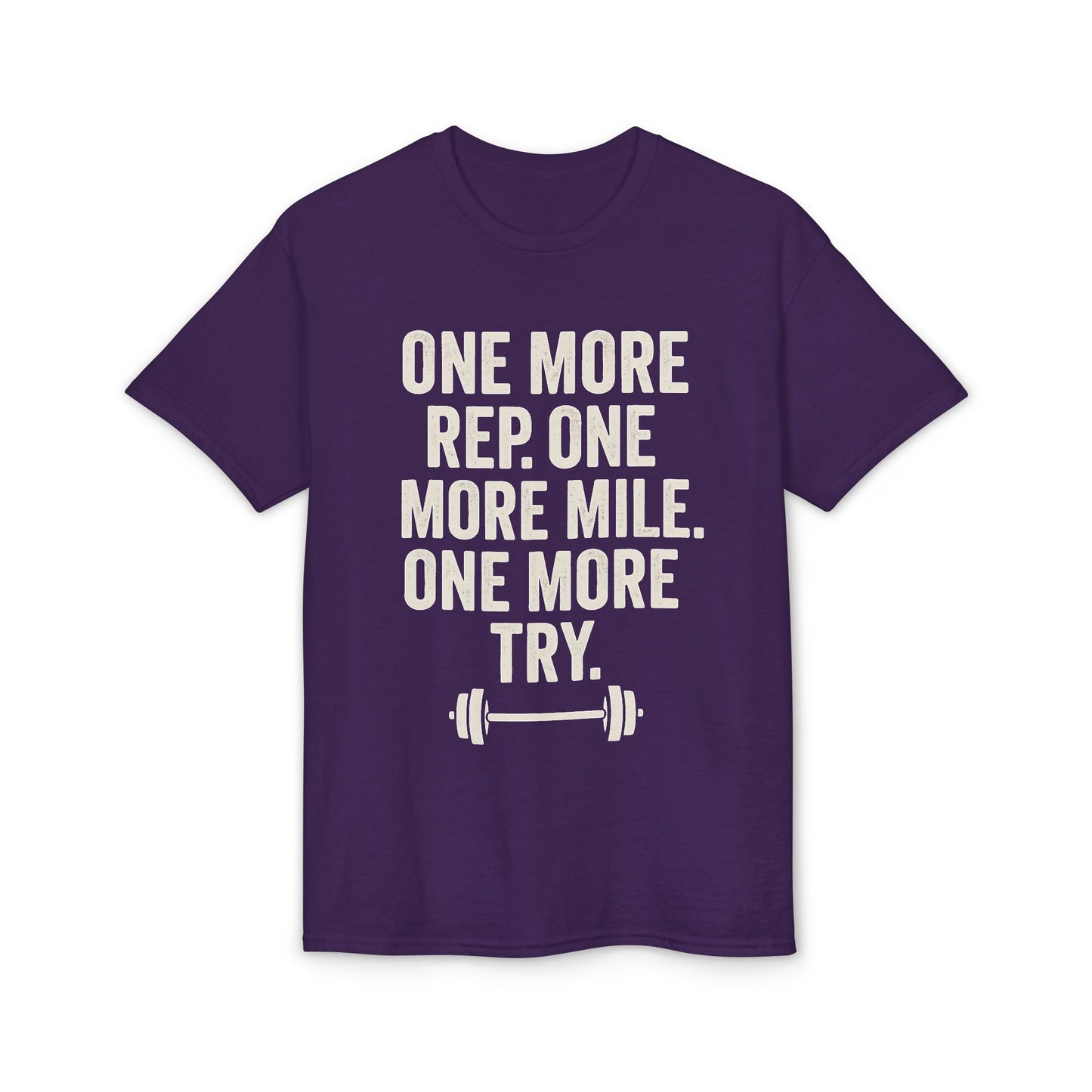 Motivational Fitness T-Shirt - "One More Rep, One More Mile, One More Try"