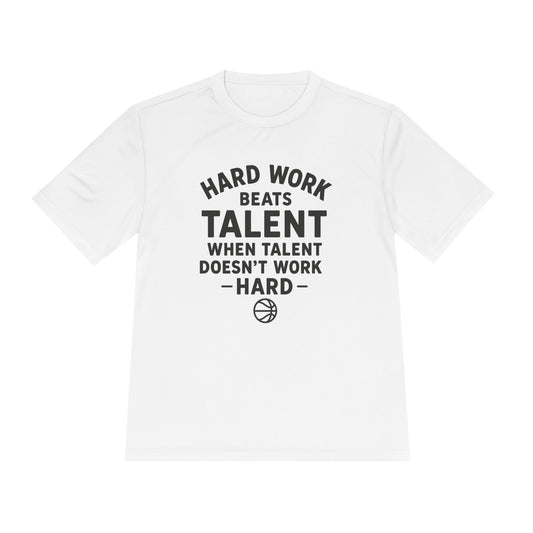 Motivational Sports Tee - "Hard Work Beats Talent"