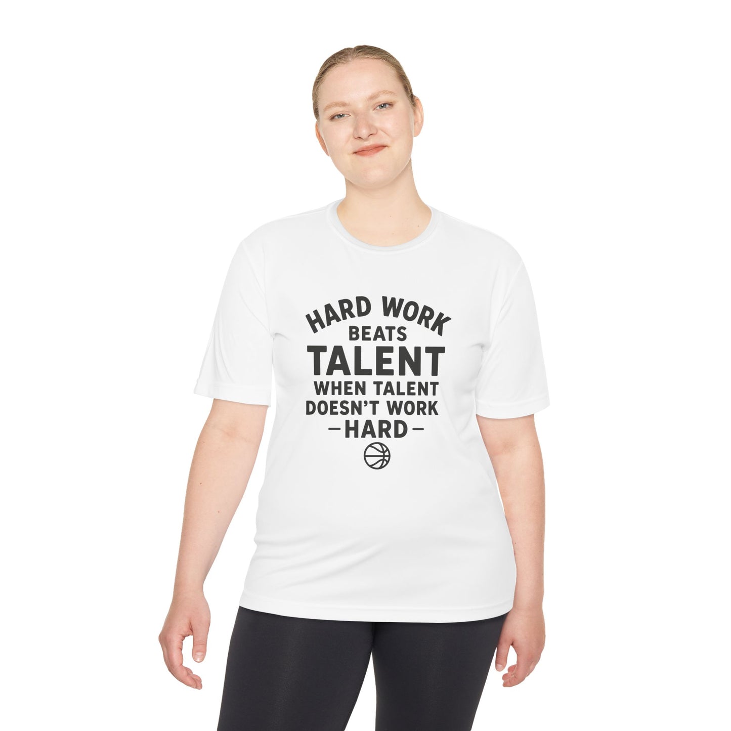 Motivational Sports Tee - "Hard Work Beats Talent"