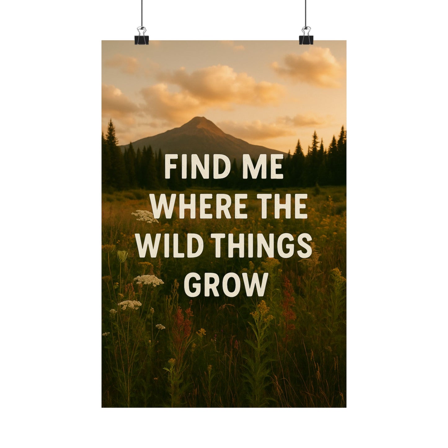 Nature-Inspired Matte Vertical Poster: 'Find Me Where the Wild Things Grow'