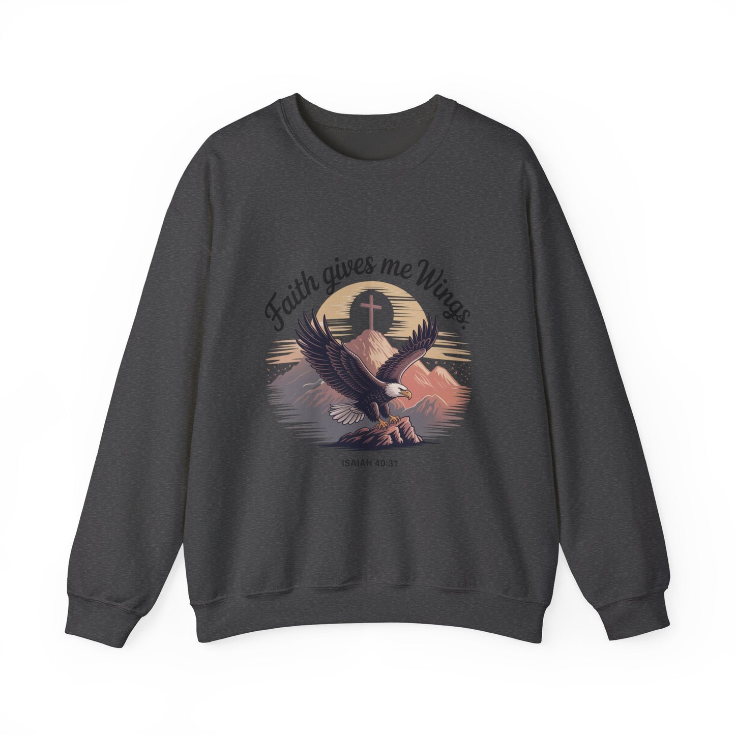 Faith-Inspired Crewneck Sweatshirt - Trust in the Lord Design Isaiah 40:31