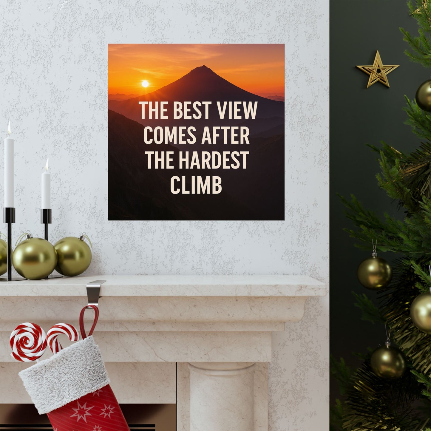 Inspirational Matte Vertical Poster: 'The Best View Comes After The Hardest Climb'