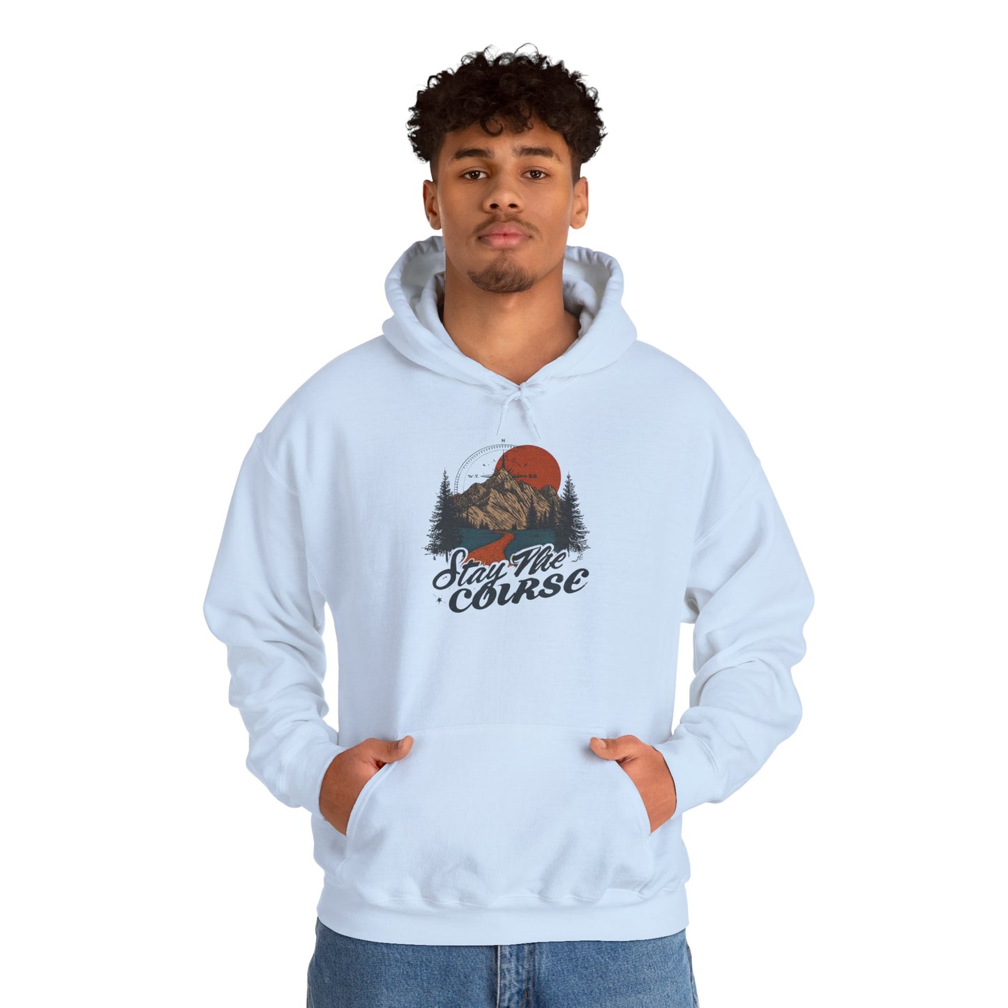 Stay The Course Unisex Hooded Sweatshirt - Cozy Outdoorsy Apparel