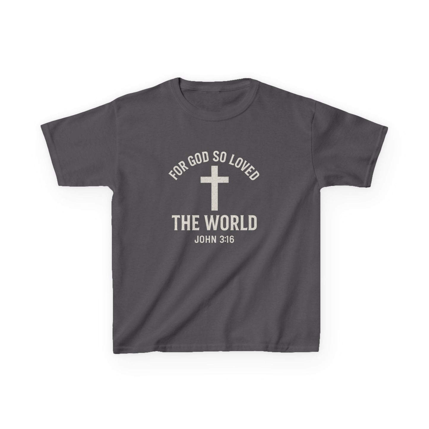 Faith-Inspired Kids Tee - "For God So Loved The World"