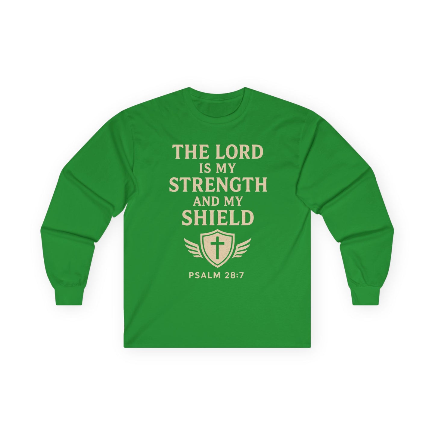 Inspirational Long Sleeve Tee - "The Lord is My Strength"