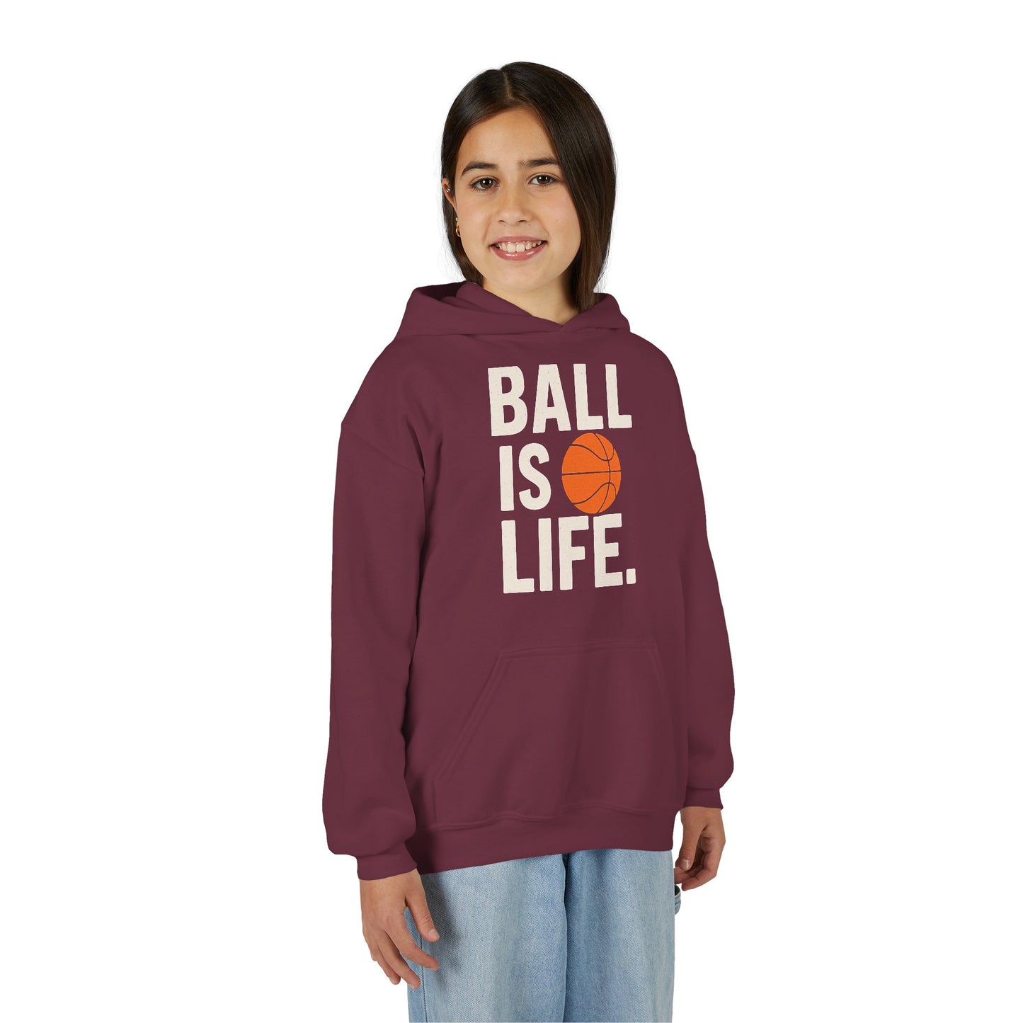 Basketball Youth Hoodie - "Ball Is Life"