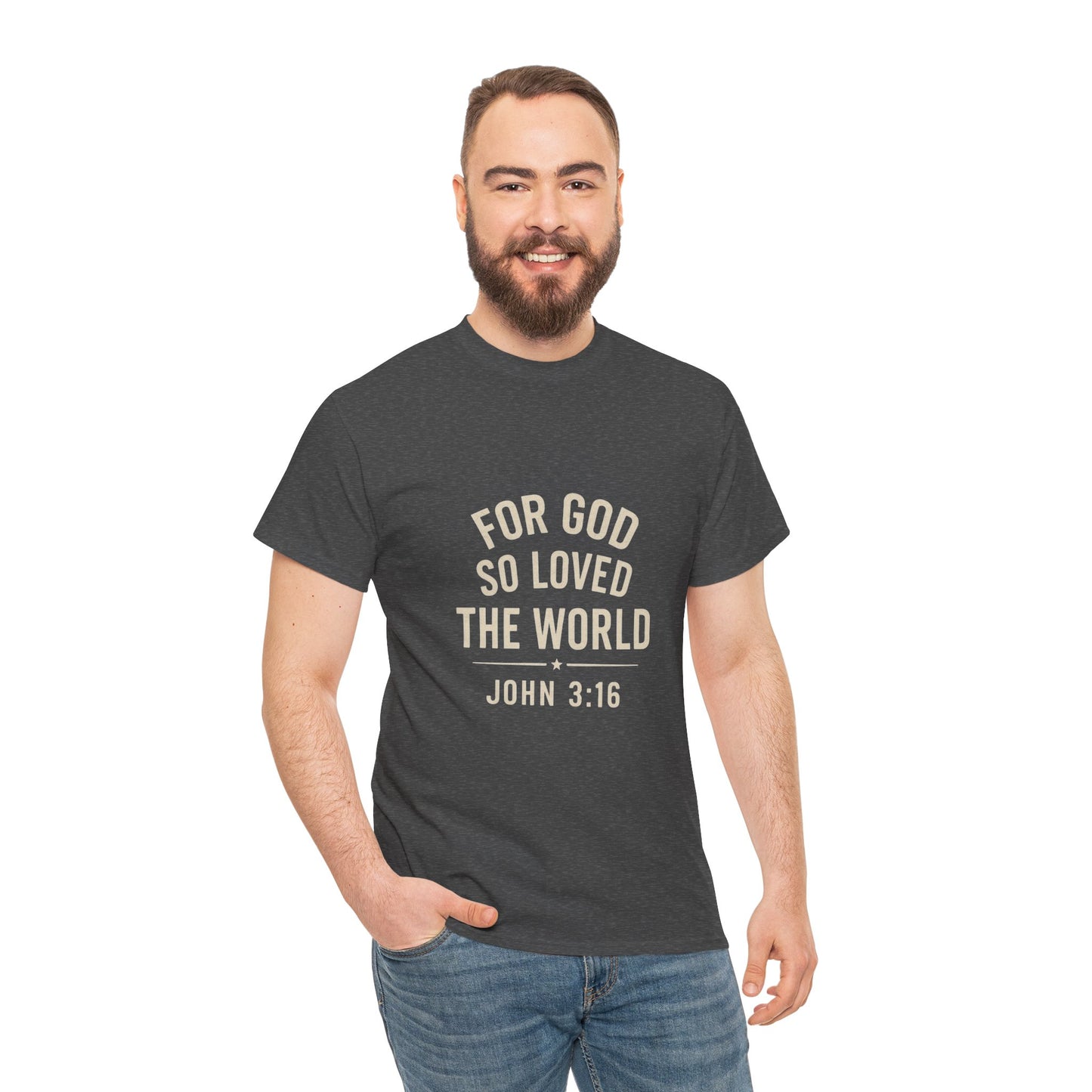 John 3:16 Inspirational Unisex Heavy Cotton Tee