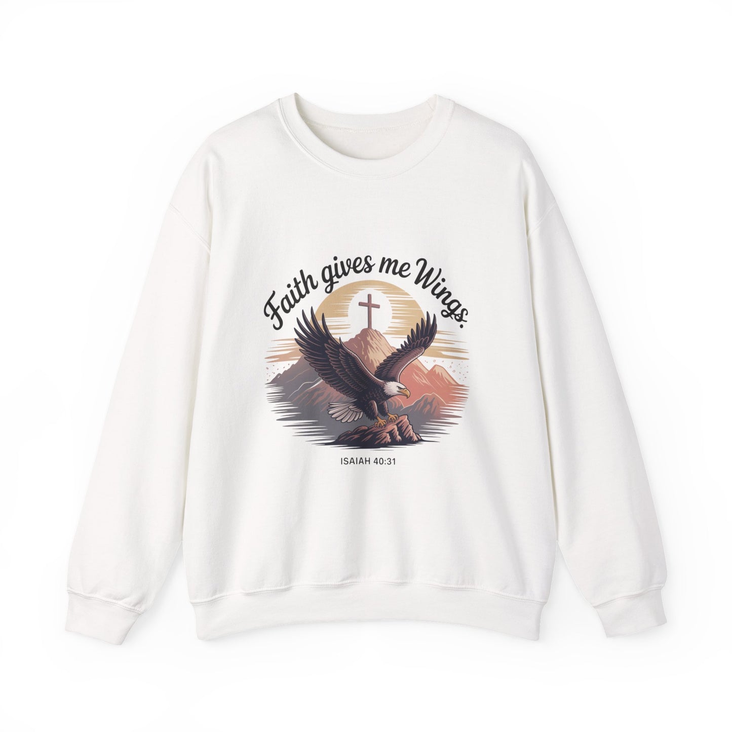 Faith-Inspired Crewneck Sweatshirt - Trust in the Lord Design Isaiah 40:31
