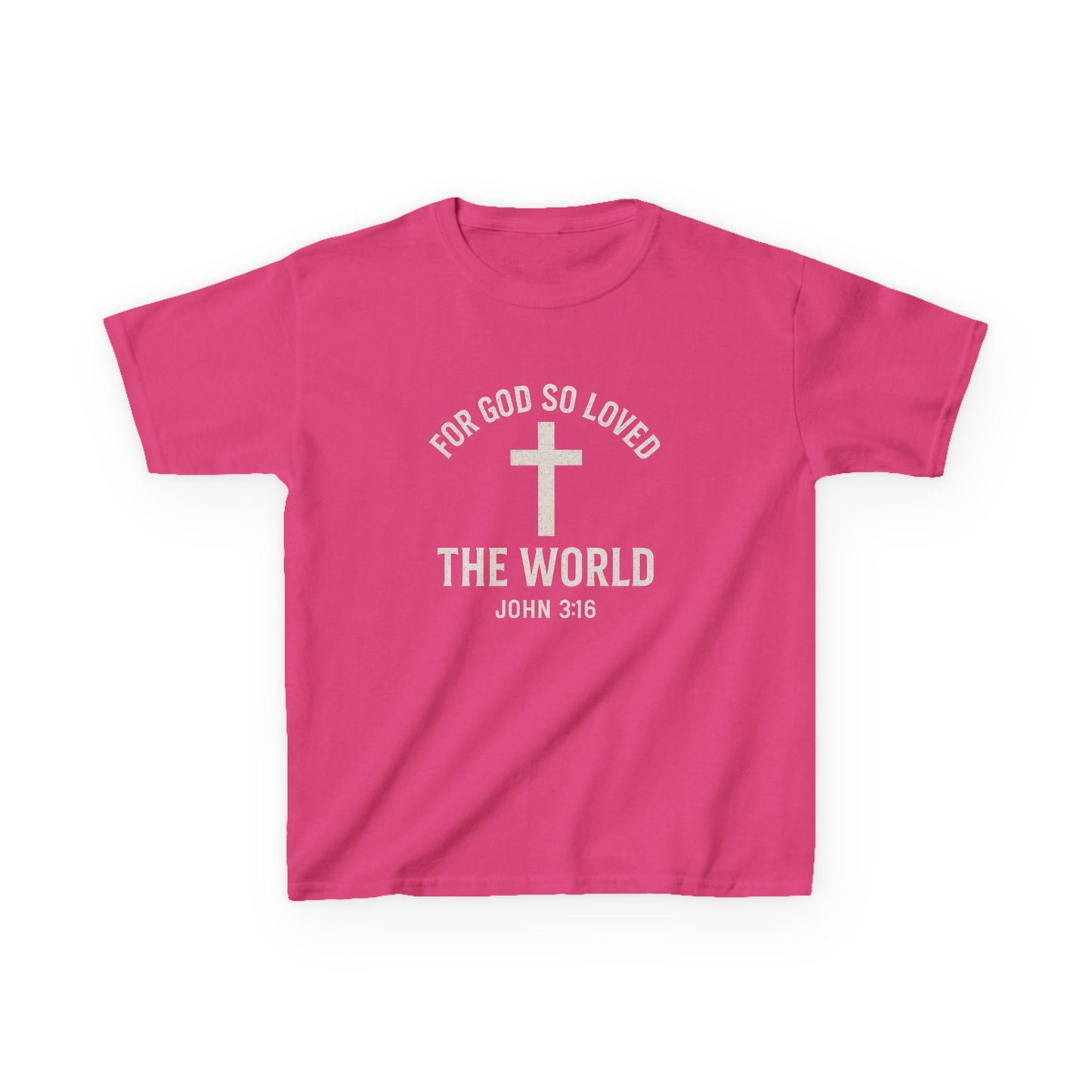 Faith-Inspired Kids Tee - "For God So Loved The World"