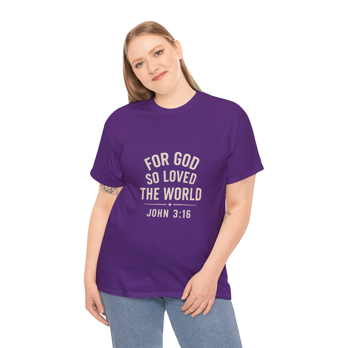 John 3:16 Inspirational Unisex Heavy Cotton Tee