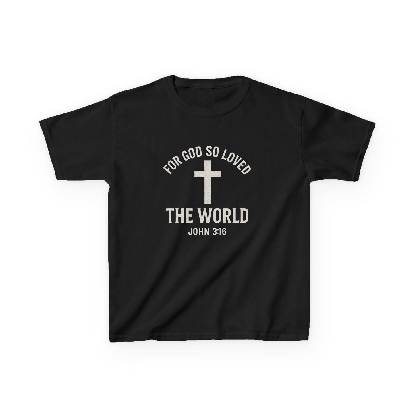 Faith-Inspired Kids Tee - "For God So Loved The World"