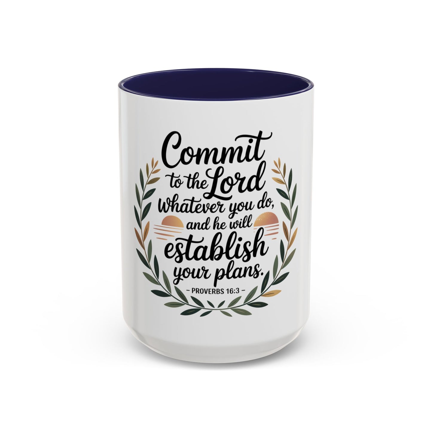Inspirational Coffee Mug - 'Commit to the Lord' - 11 & 15 oz