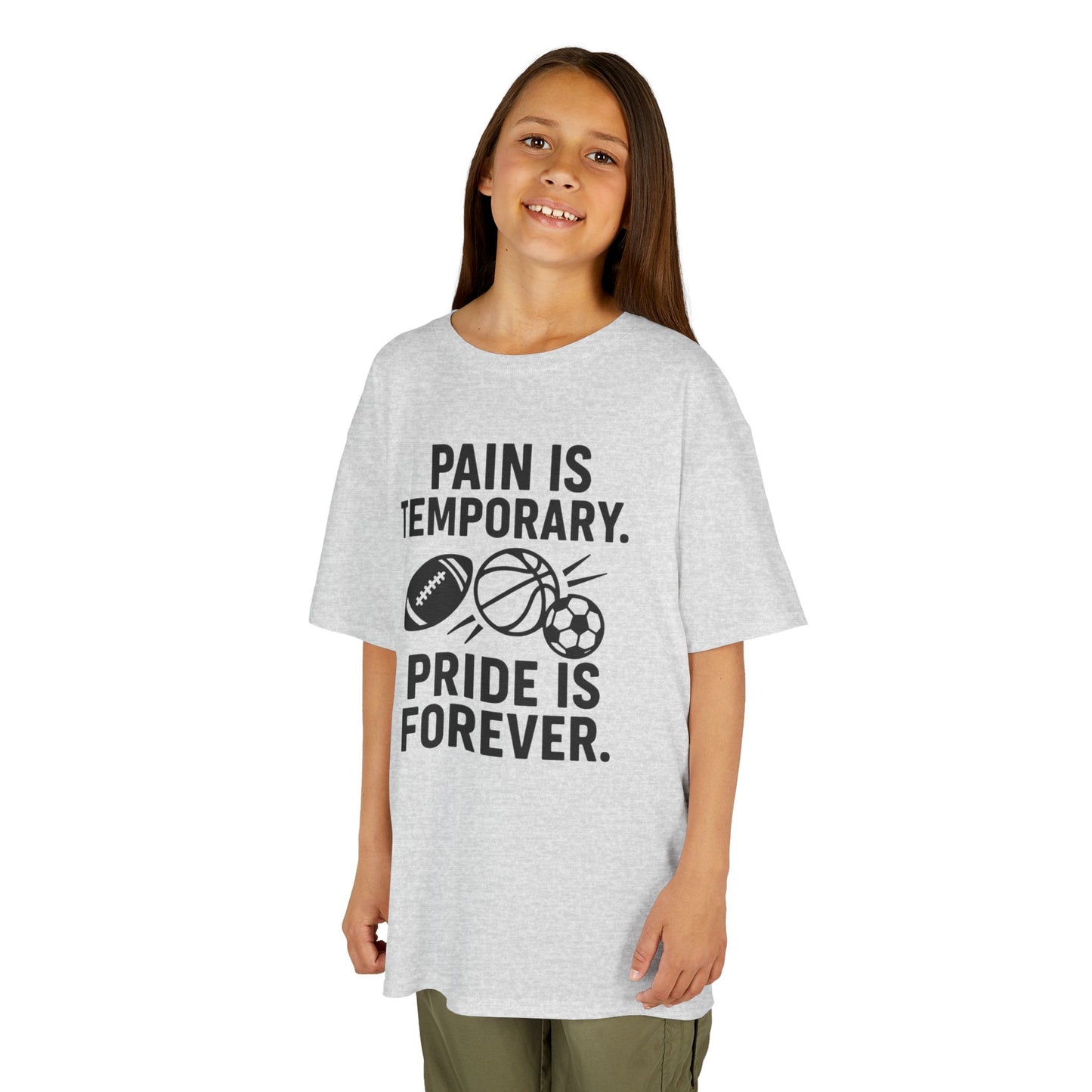 Kids Sports Motivational Tee - "Pain Is Temporary. Pride Is Forever."