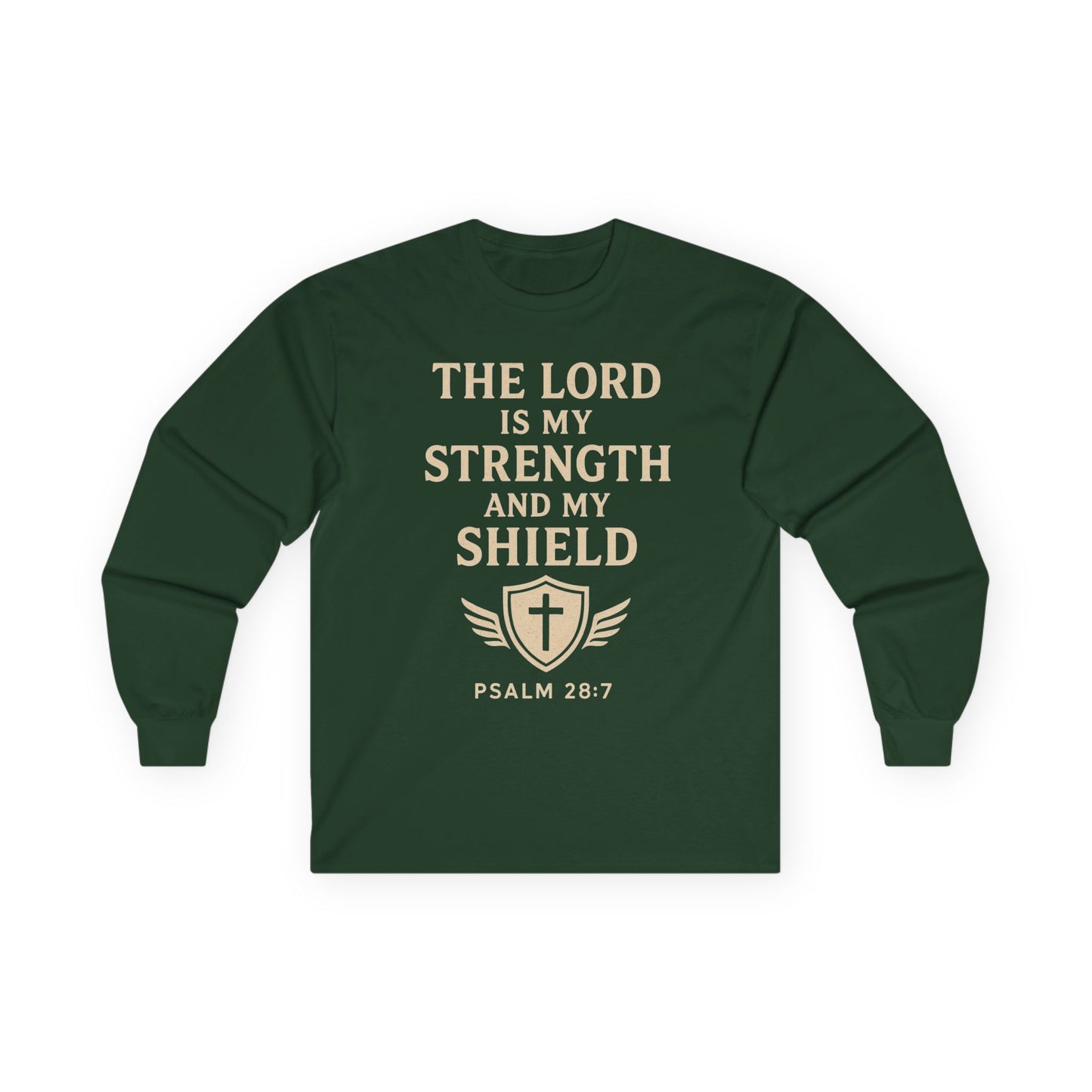 Inspirational Long Sleeve Tee - "The Lord is My Strength"
