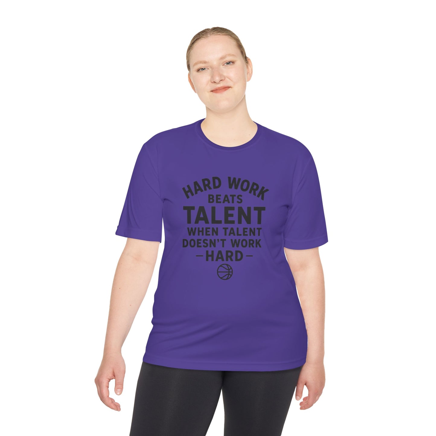 Motivational Sports Tee - "Hard Work Beats Talent"