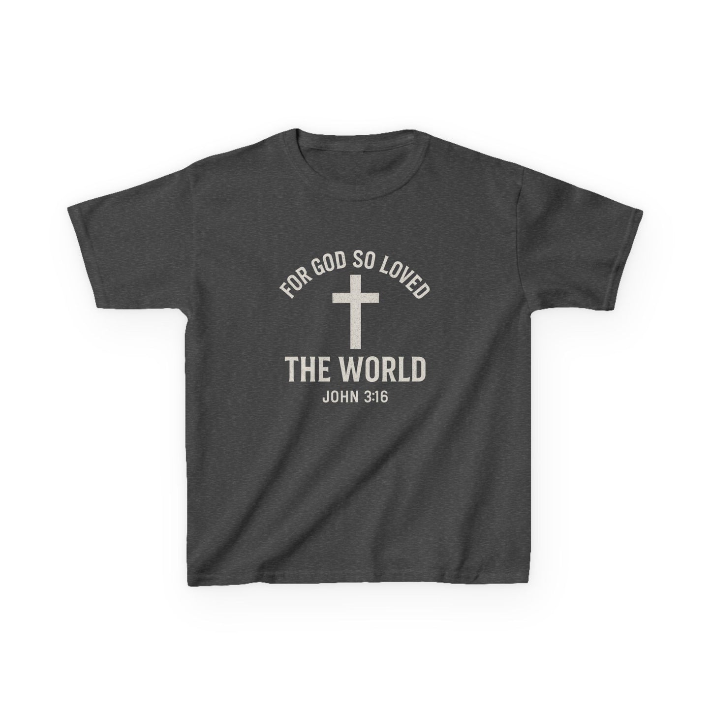 Faith-Inspired Kids Tee - "For God So Loved The World"
