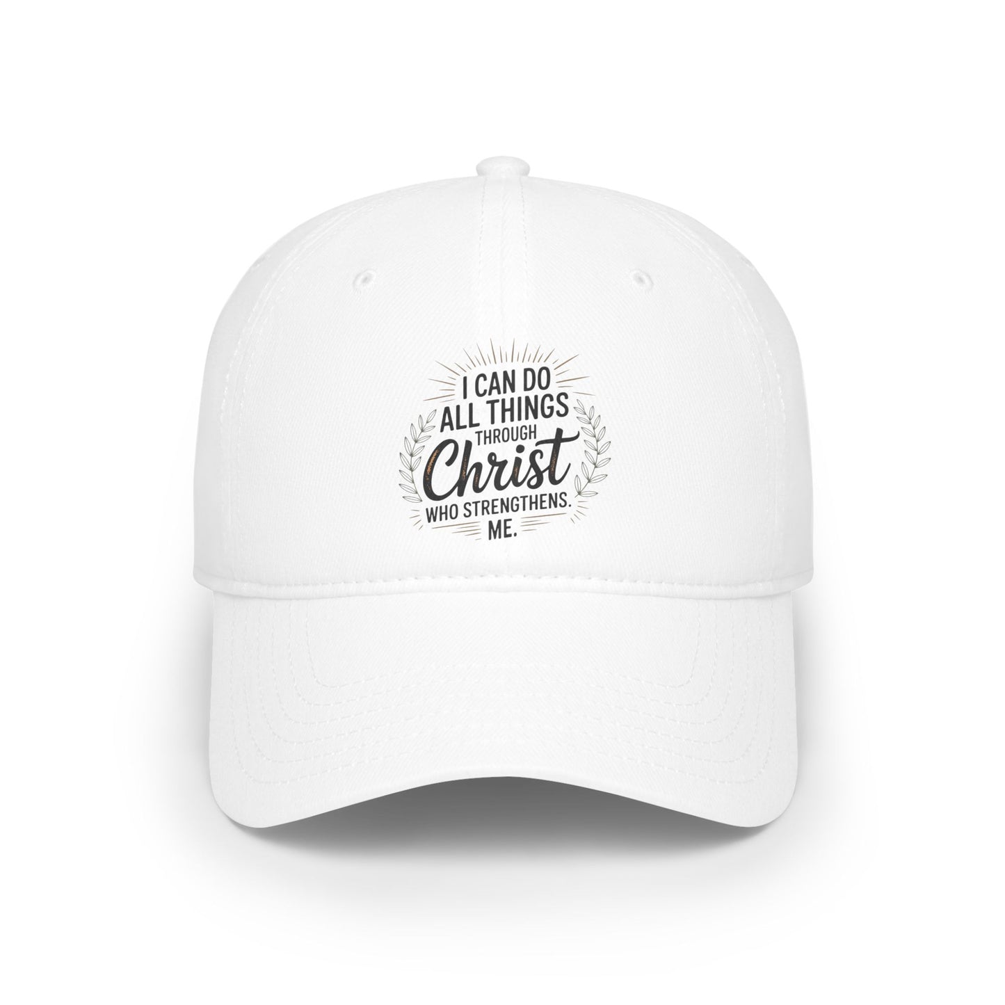 Inspirational Red Baseball Cap - "I Can Do All Things Through Christ"