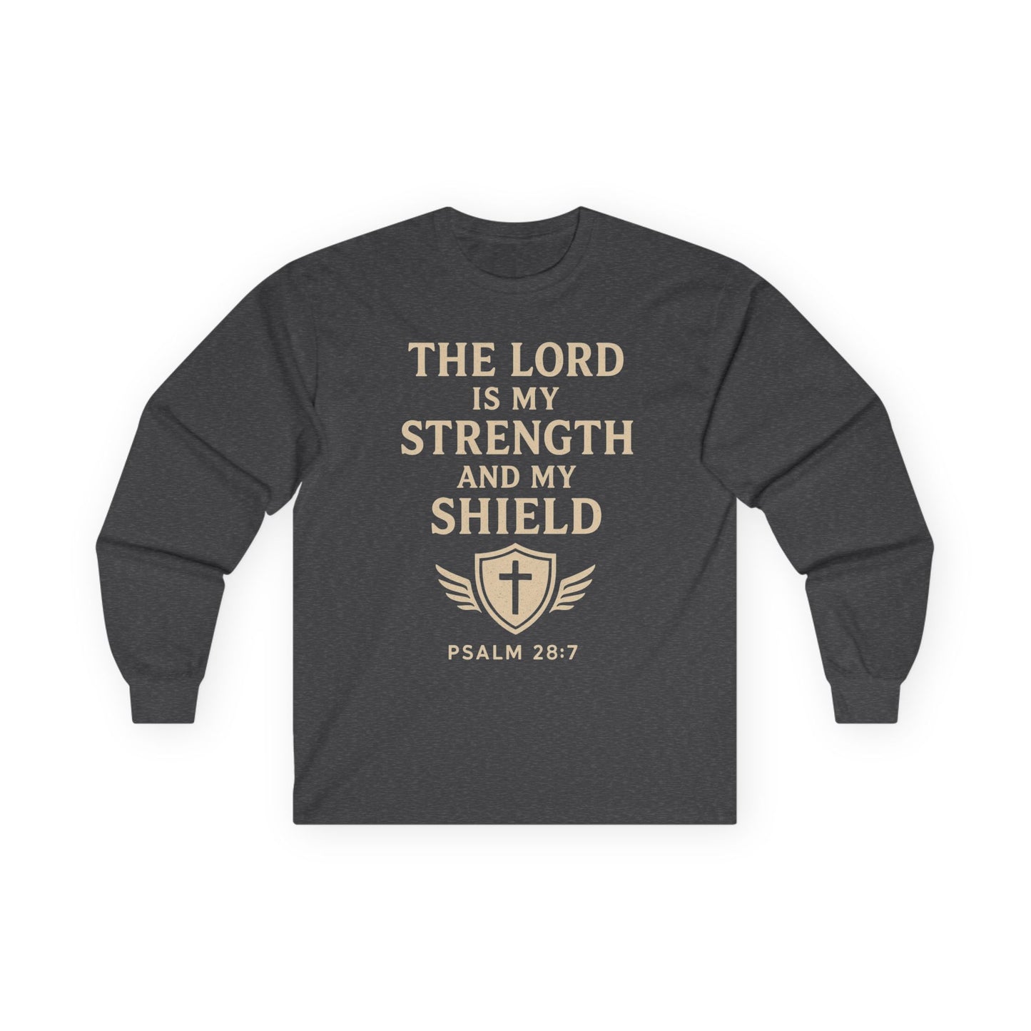 Inspirational Long Sleeve Tee - "The Lord is My Strength"