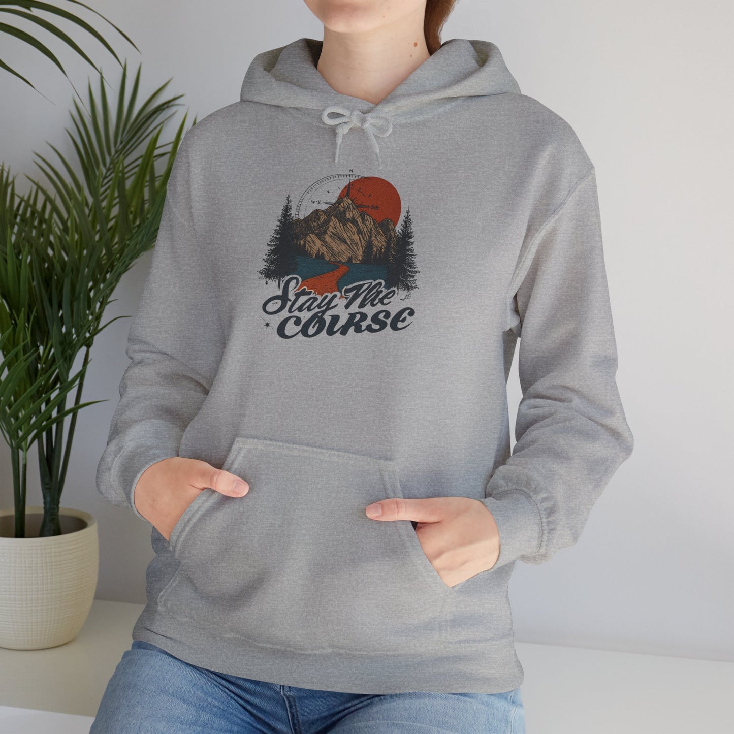 Stay The Course Unisex Hooded Sweatshirt - Cozy Outdoorsy Apparel