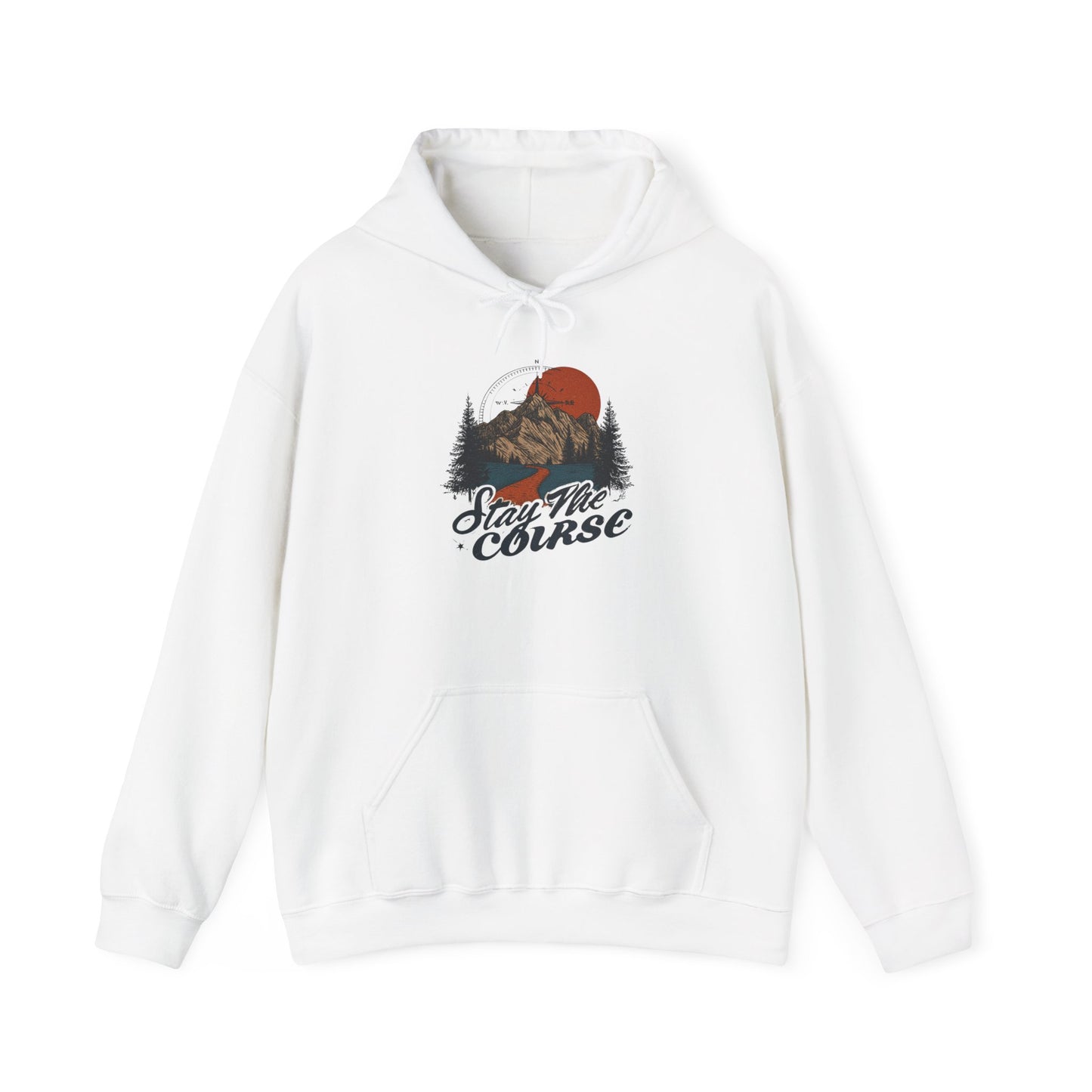 Stay The Course Unisex Hooded Sweatshirt - Cozy Outdoorsy Apparel