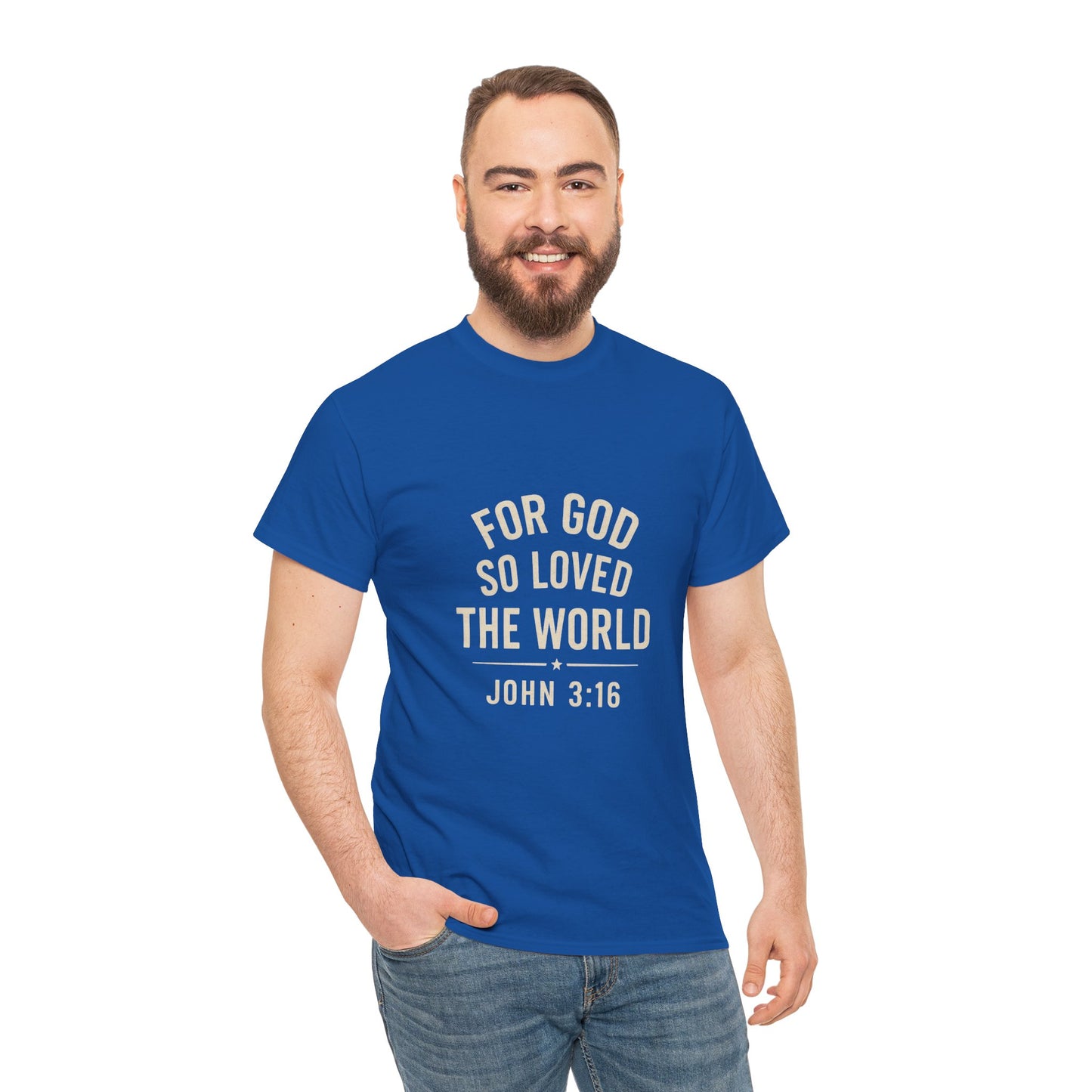 John 3:16 Inspirational Unisex Heavy Cotton Tee