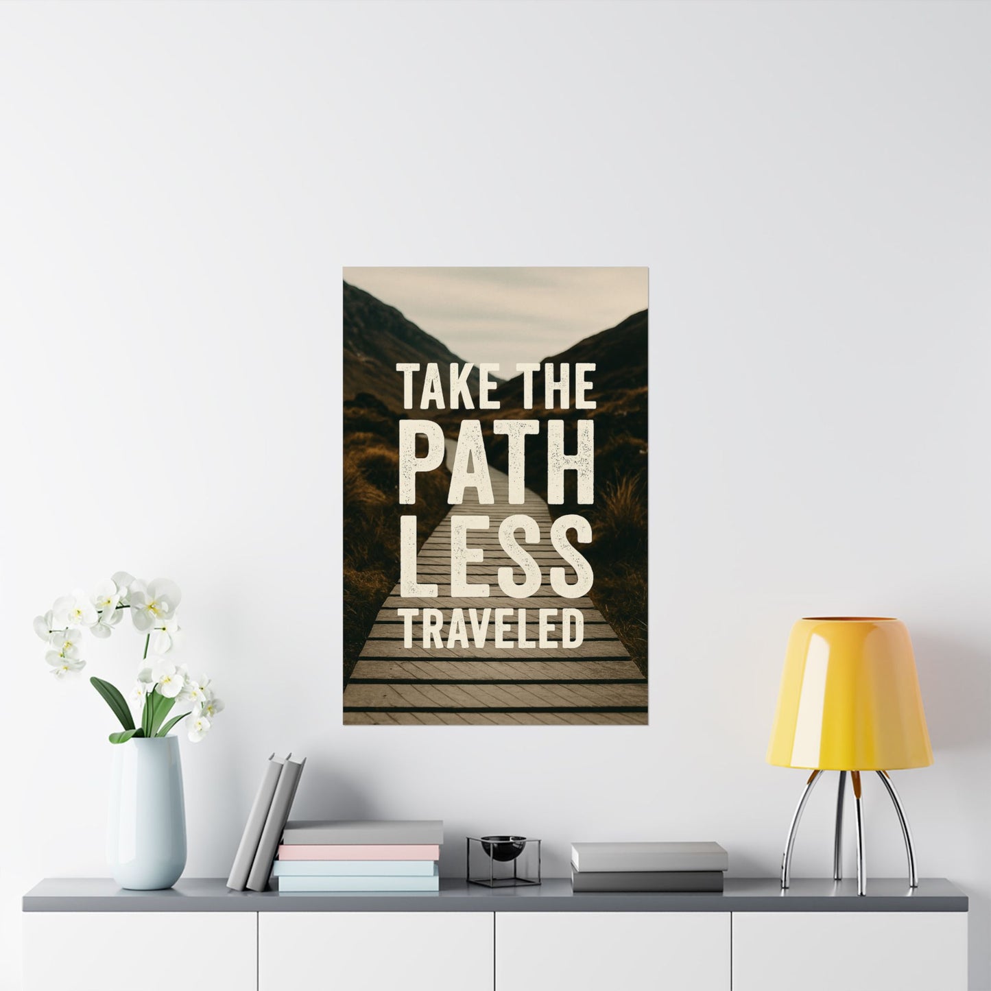 Adventure-Inspiring Matte Vertical Posters - 'Take the Path Less Traveled'