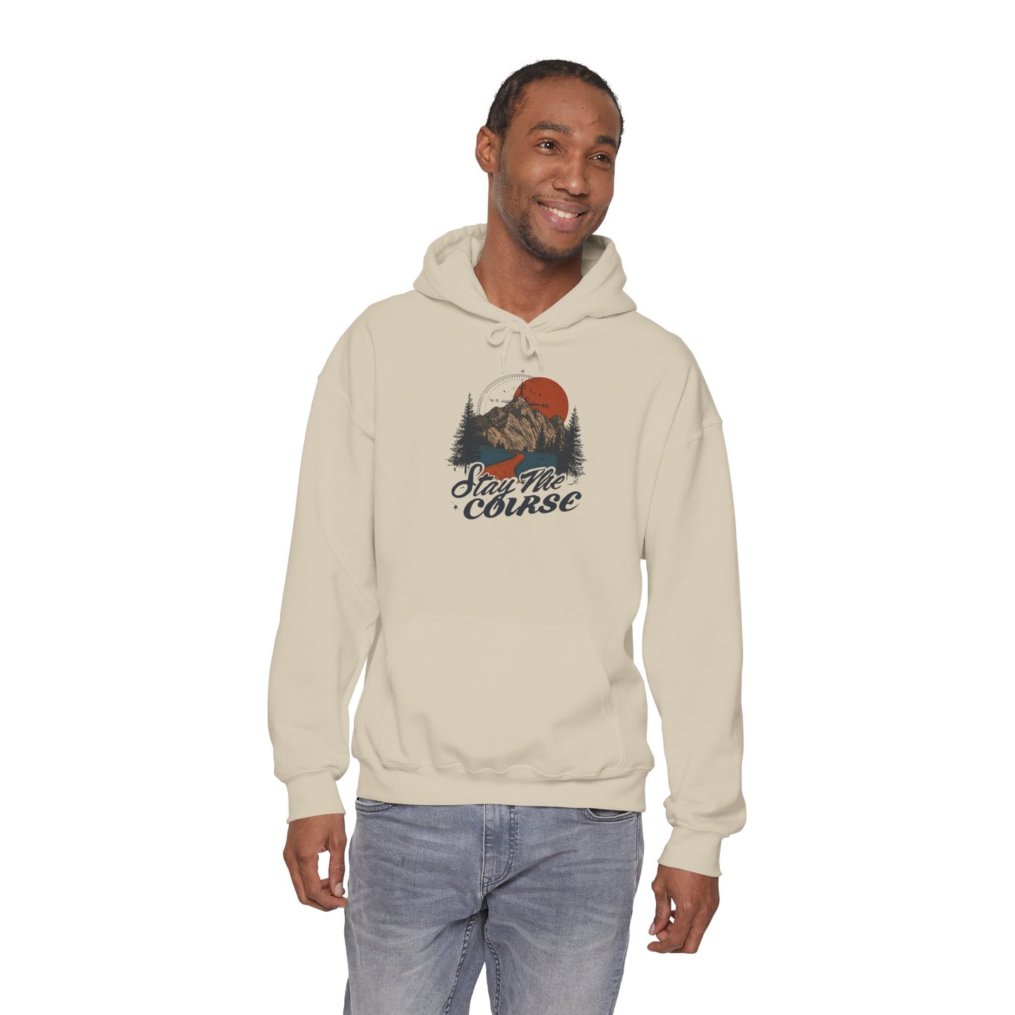 Stay The Course Unisex Hooded Sweatshirt - Cozy Outdoorsy Apparel