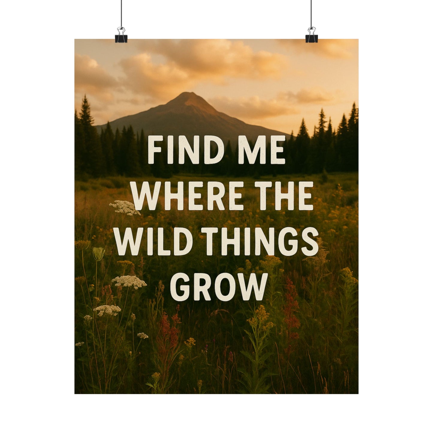 Nature-Inspired Matte Vertical Poster: 'Find Me Where the Wild Things Grow'