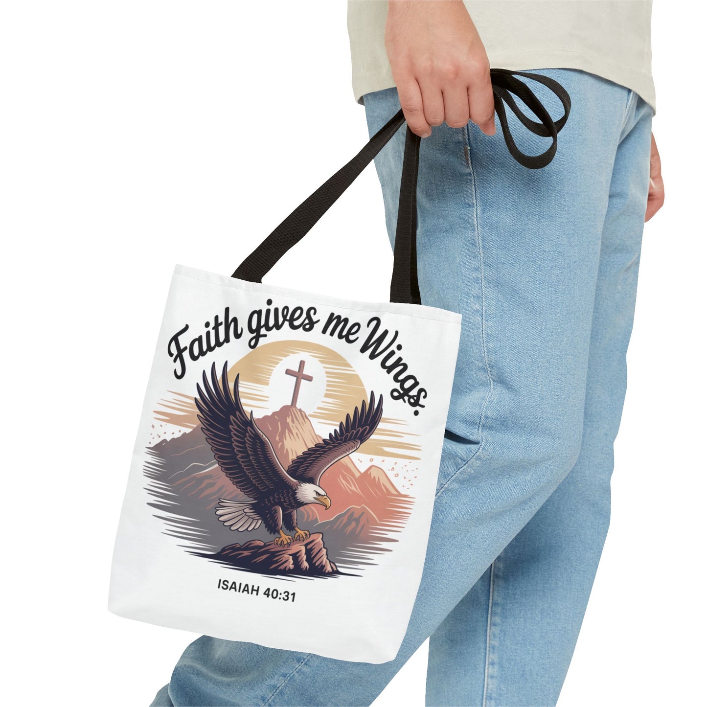 Faith-Inspired Tote Bag: Wings & Infinite Blessings