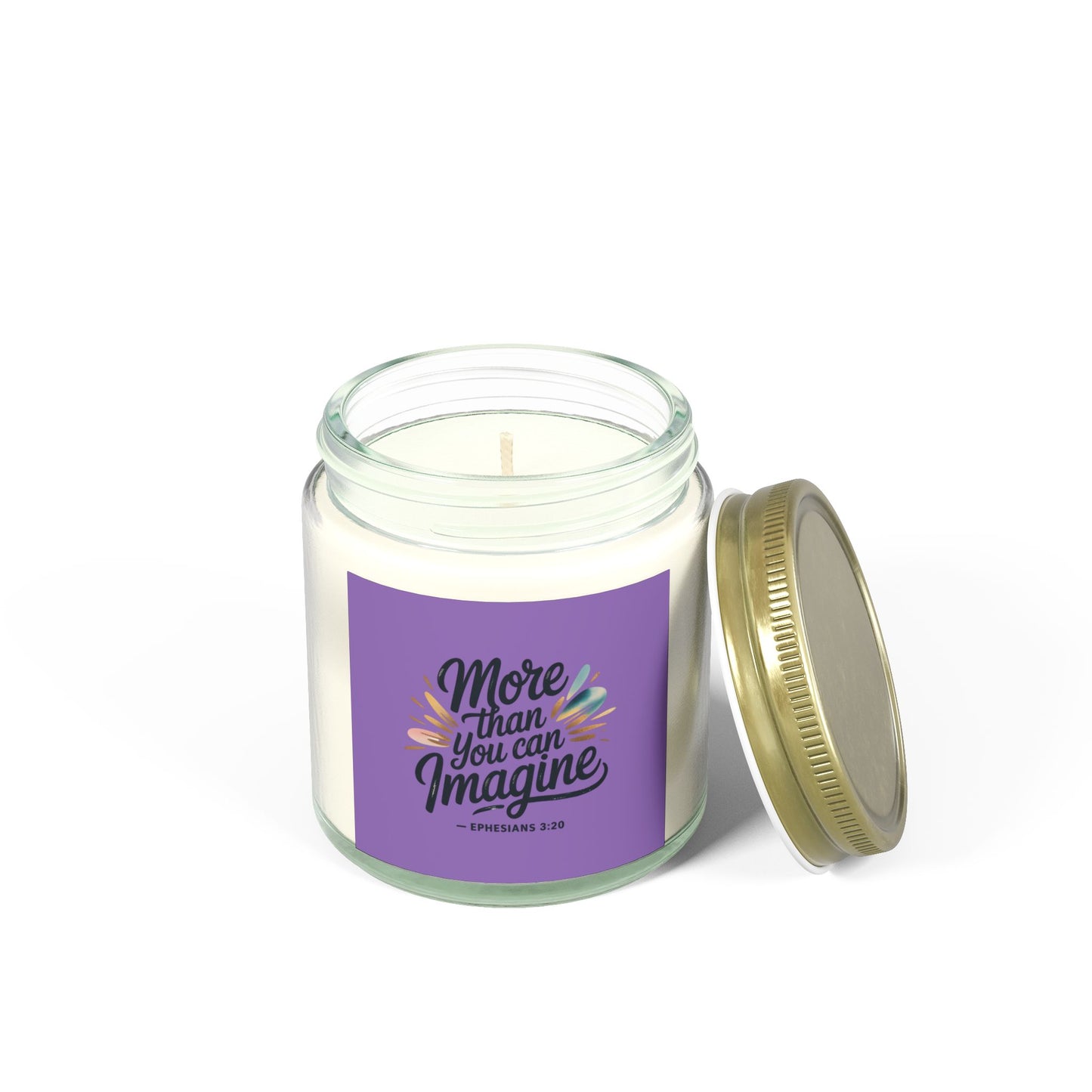 Inspirational Scented Candles - Coconut Apricot Wax (4oz, 9oz) | "More Than You Can Imagine"