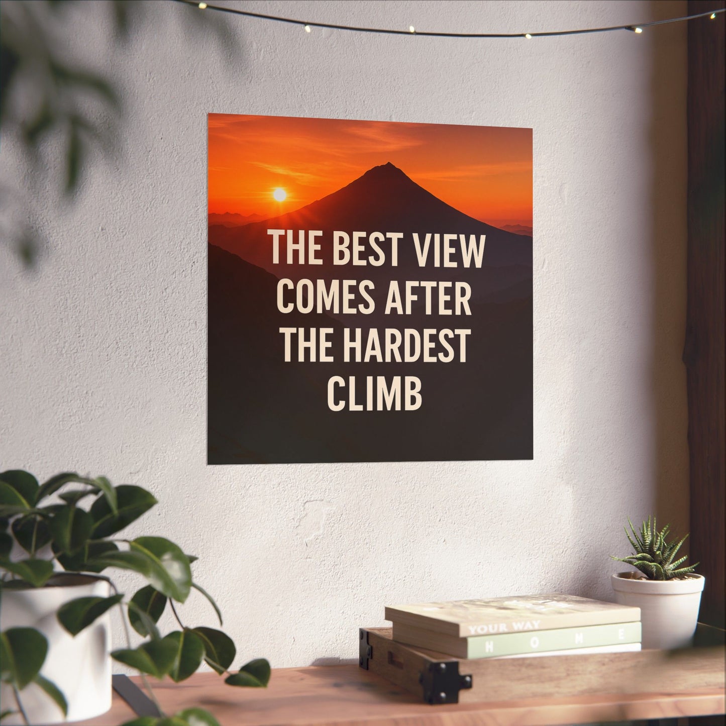 Inspirational Matte Vertical Poster: 'The Best View Comes After The Hardest Climb'