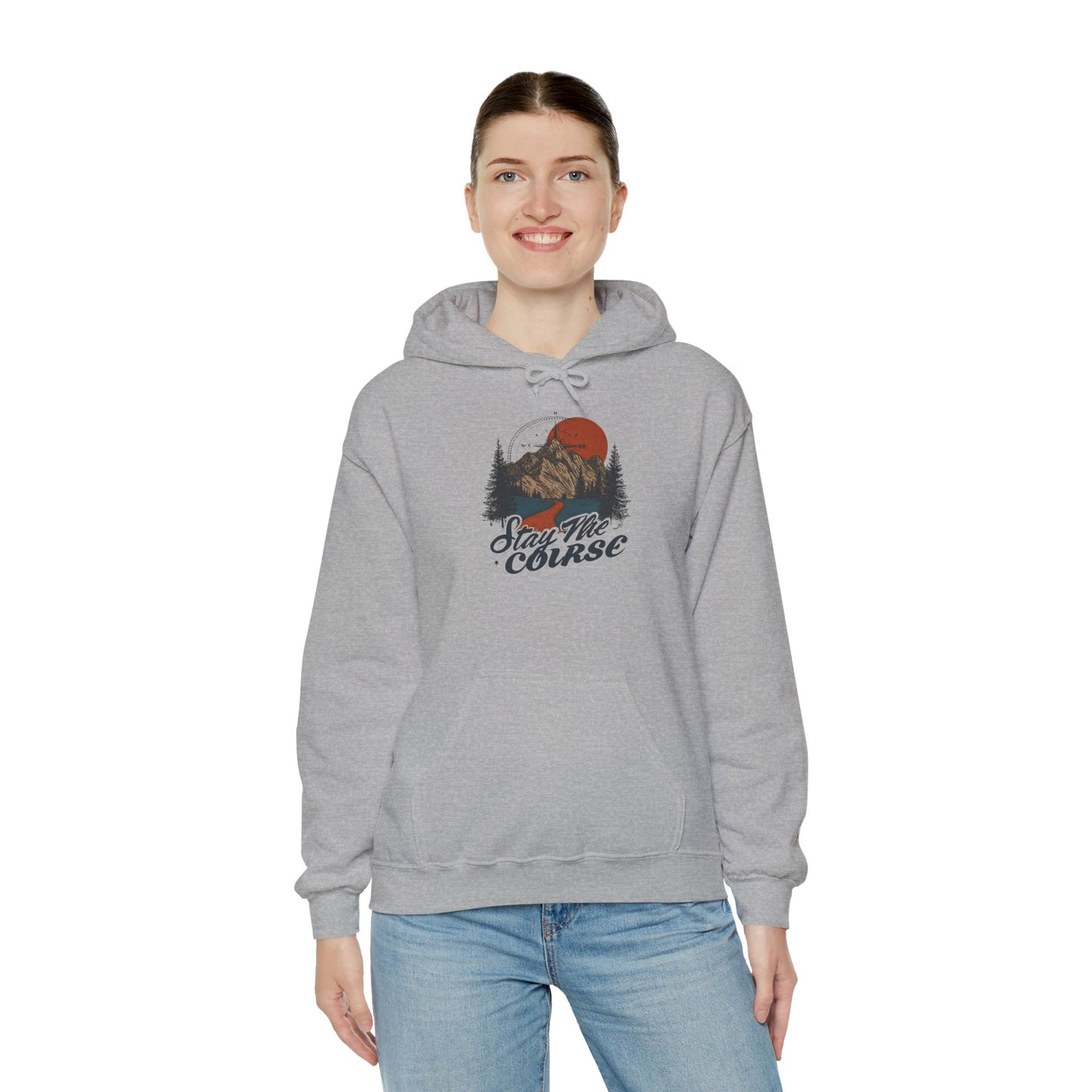 Stay The Course Unisex Hooded Sweatshirt - Cozy Outdoorsy Apparel