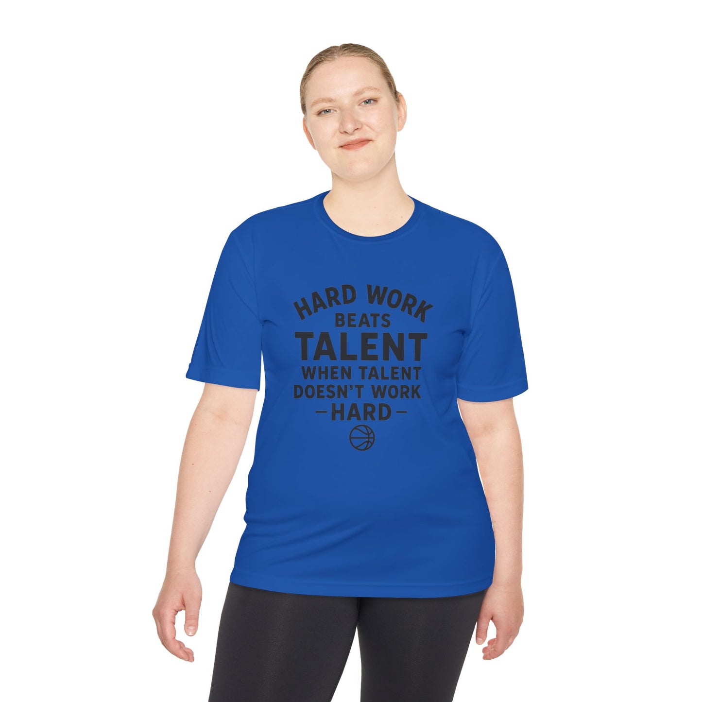 Motivational Sports Tee - "Hard Work Beats Talent"
