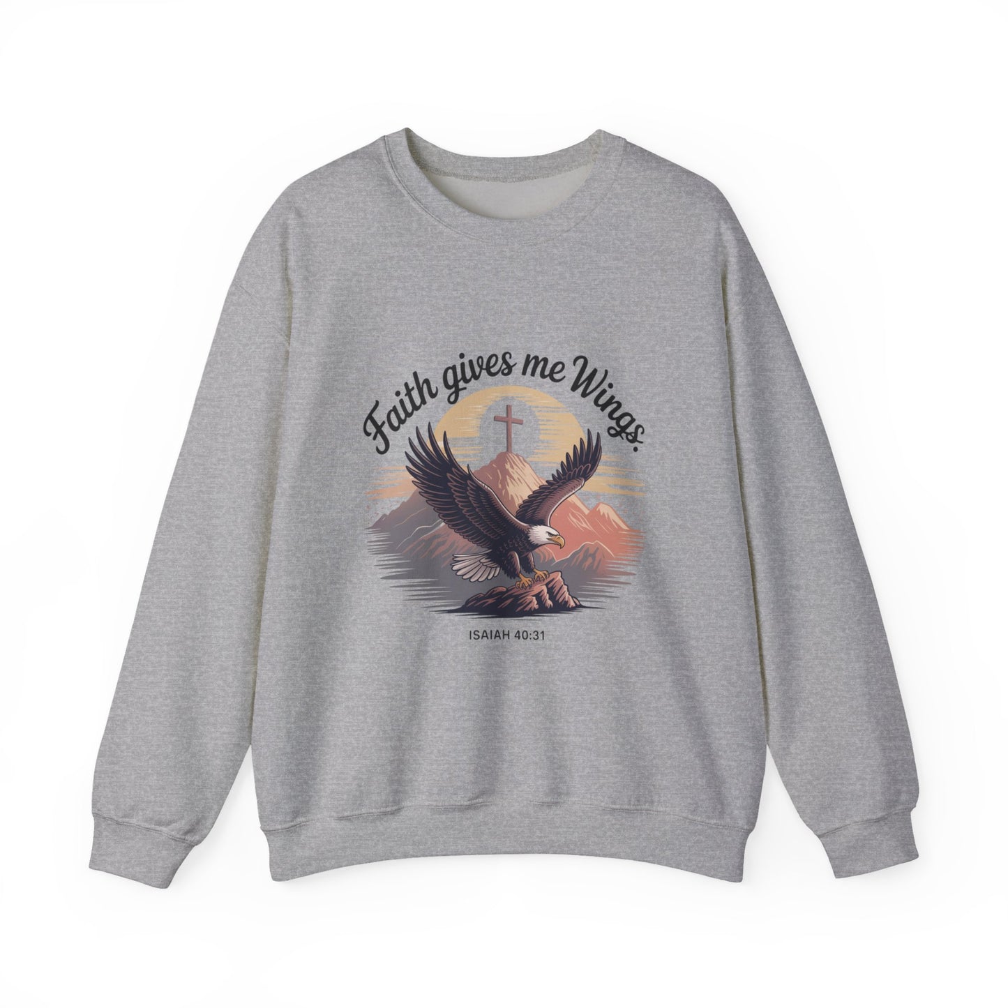 Faith-Inspired Crewneck Sweatshirt - Trust in the Lord Design Isaiah 40:31