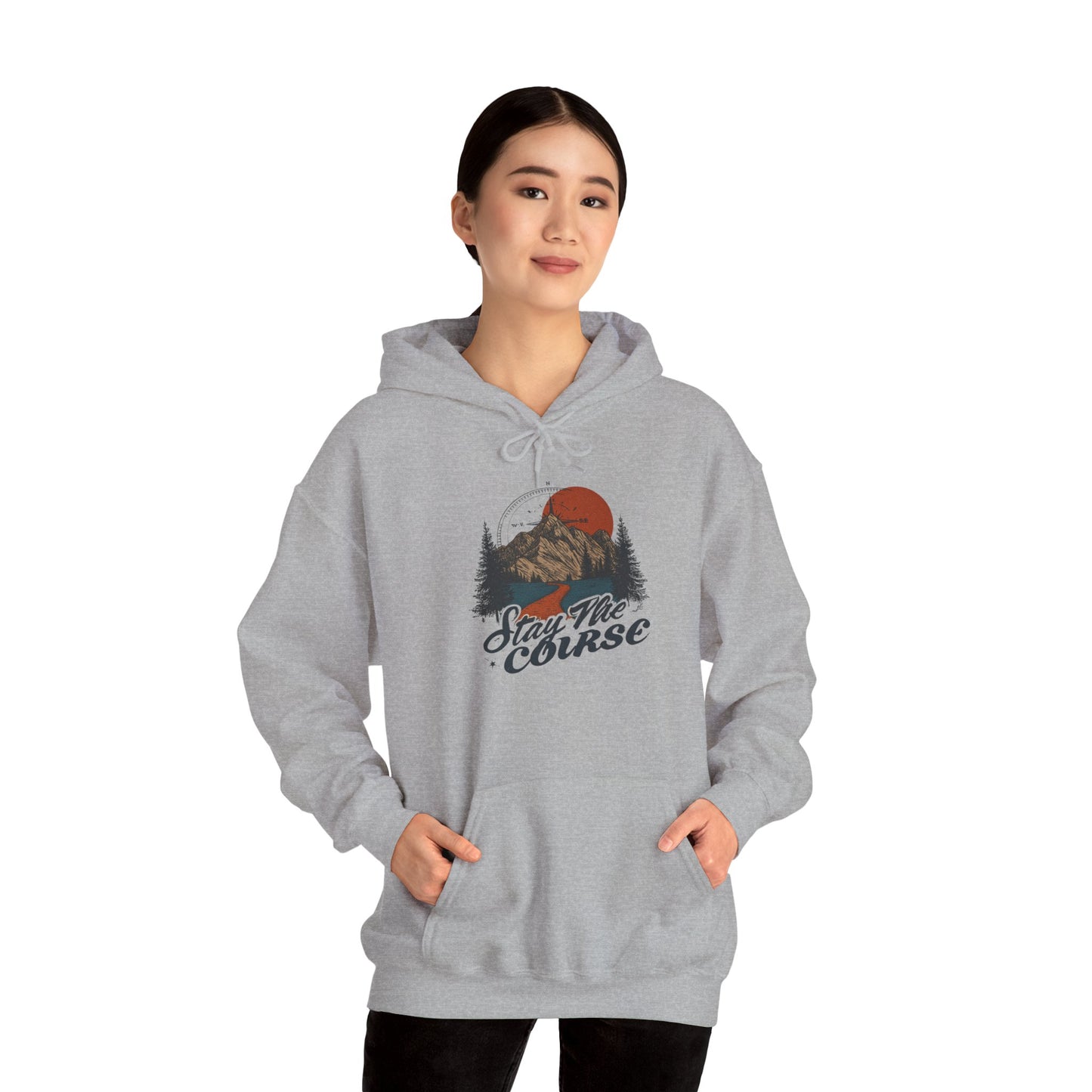 Stay The Course Unisex Hooded Sweatshirt - Cozy Outdoorsy Apparel