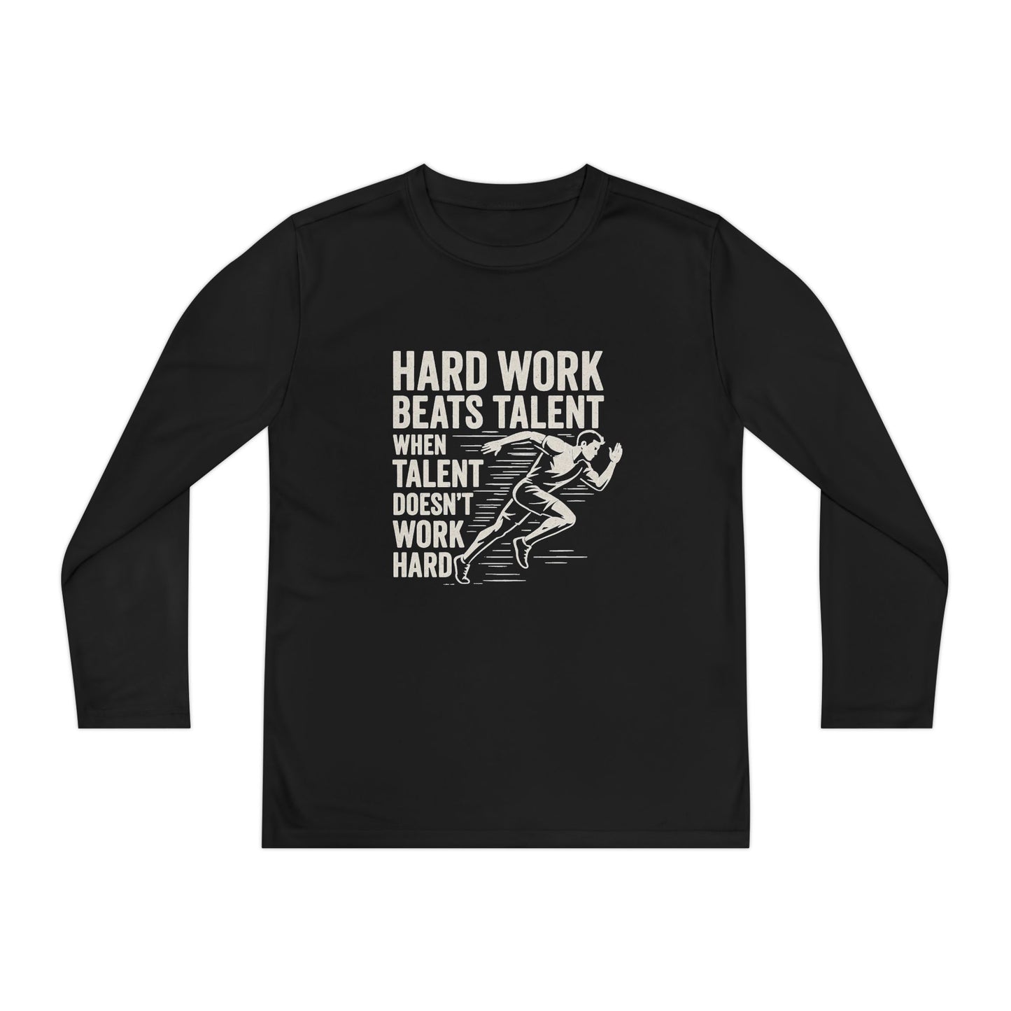 Youth Long Sleeve Tee - 'Hard Work Beats Talent' Motivational Shirt