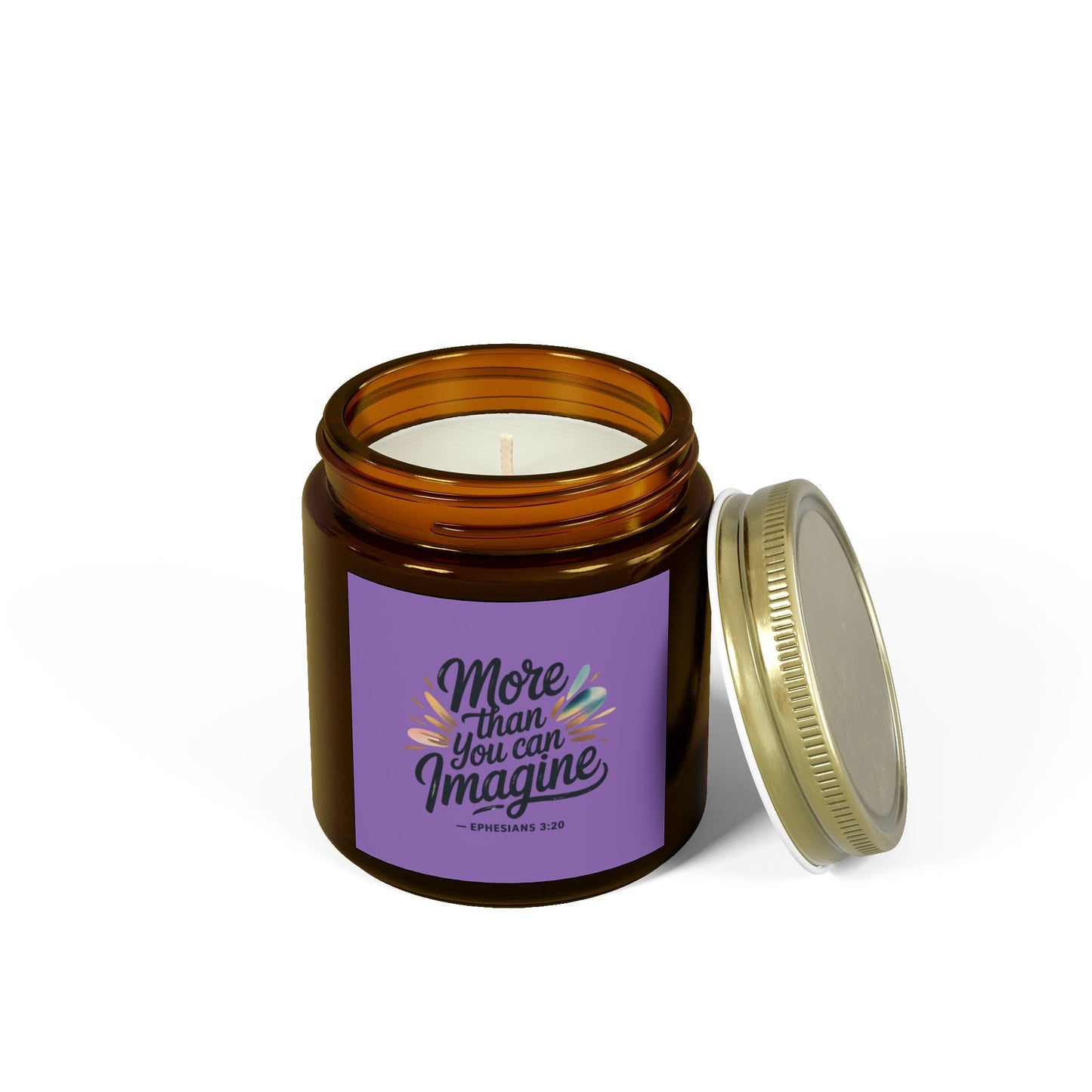 Inspirational Scented Candles - Coconut Apricot Wax (4oz, 9oz) | "More Than You Can Imagine"