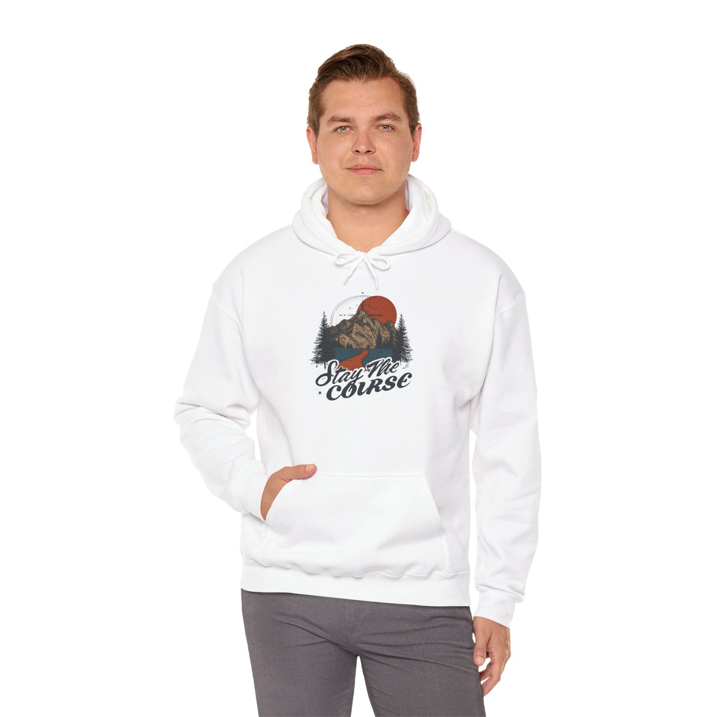 Stay The Course Unisex Hooded Sweatshirt - Cozy Outdoorsy Apparel