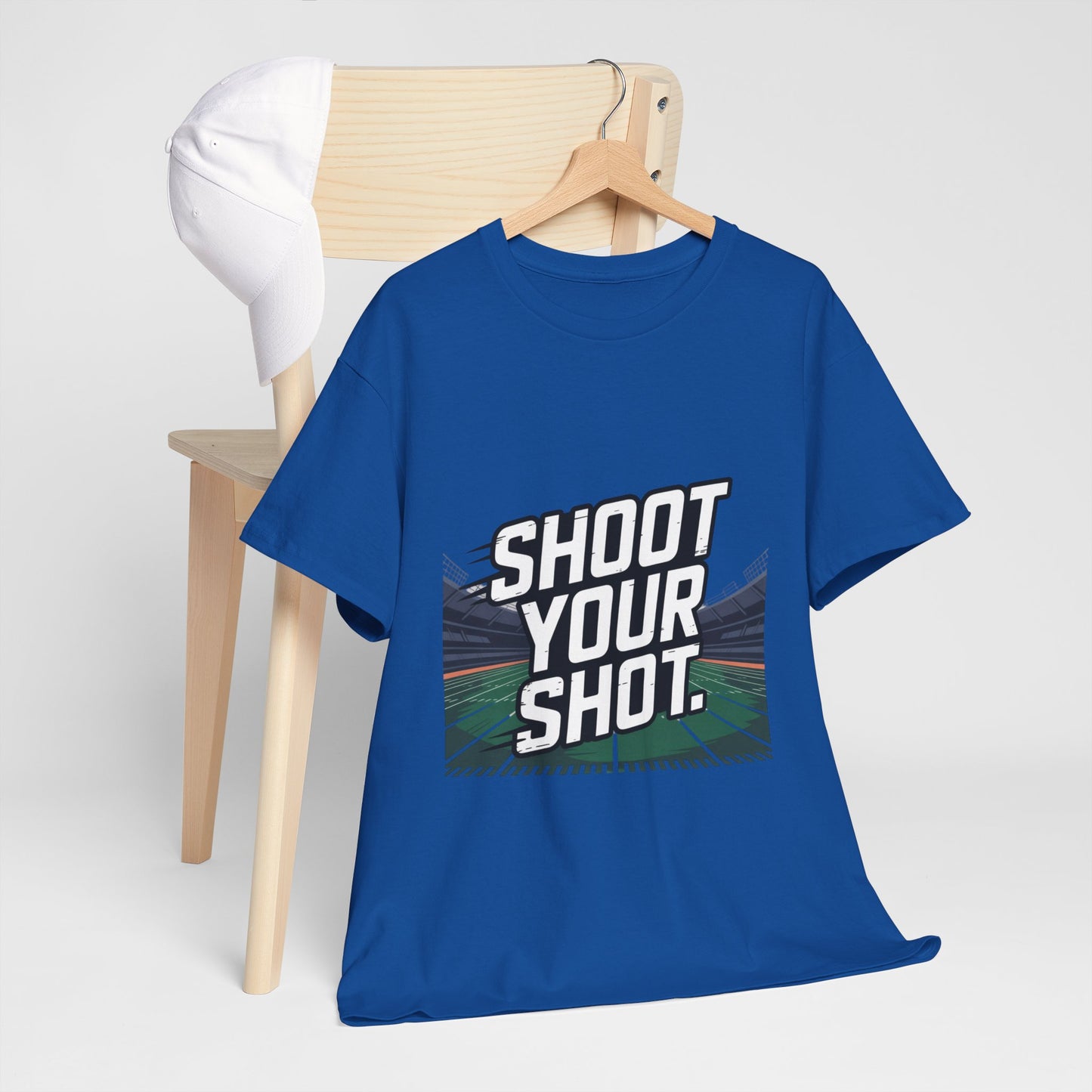 Sporty Unisex Heavy Cotton Tee - "Shoot Your Shot" Motivational T-Shirt