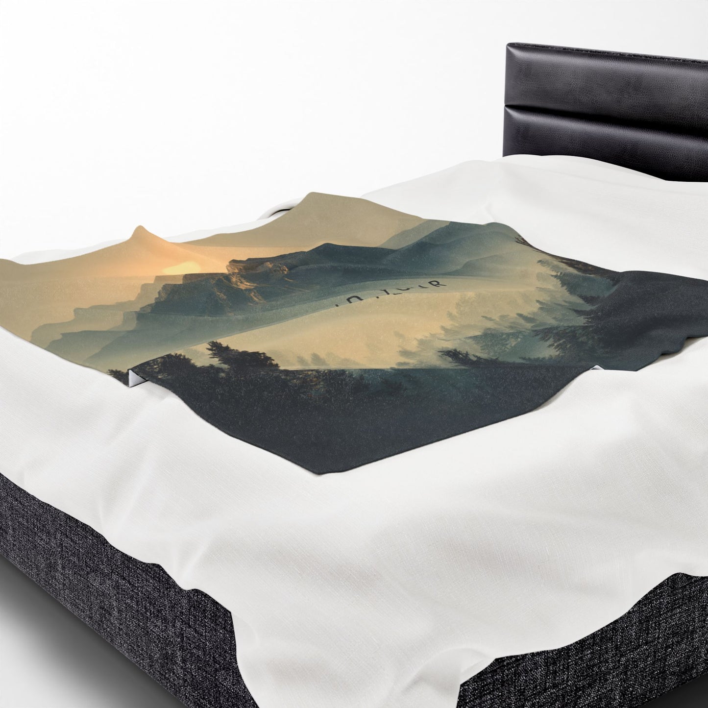 Mountain Sunrise Velveteen Plush Blanket - "Find Your Peak"