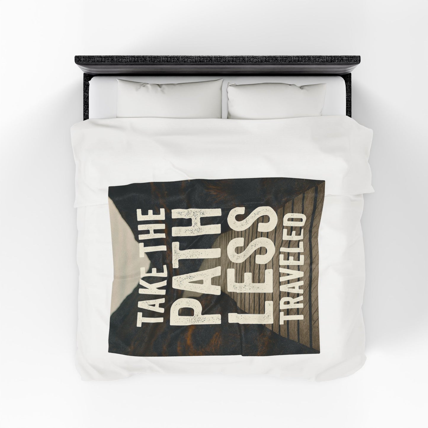 Velveteen Plush Blanket - "Take the Path Less Traveled"