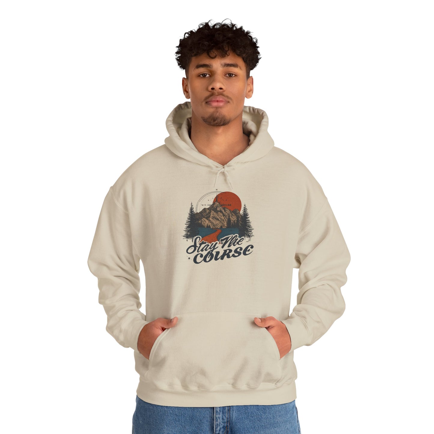 Stay The Course Unisex Hooded Sweatshirt - Cozy Outdoorsy Apparel
