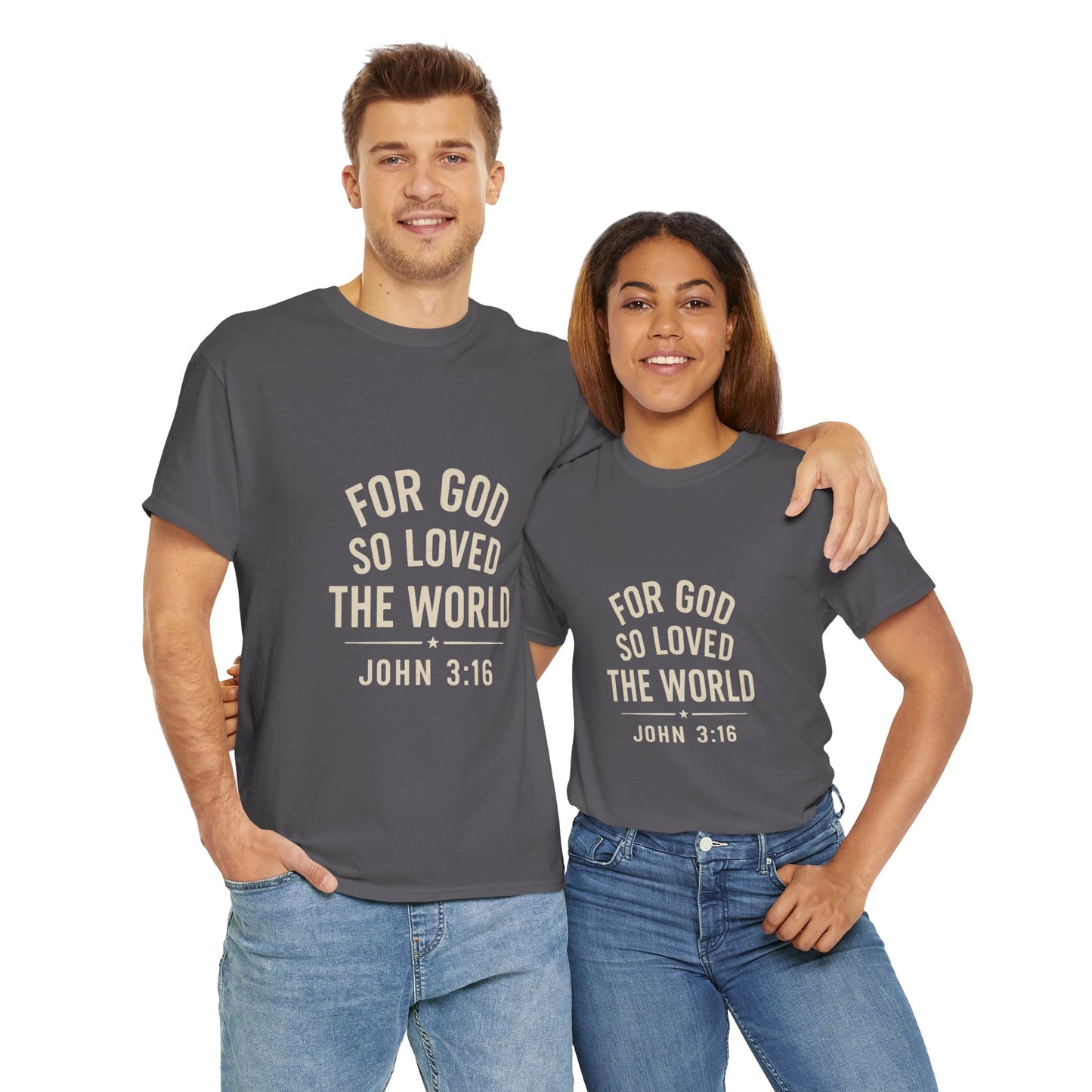 John 3:16 Inspirational Unisex Heavy Cotton Tee