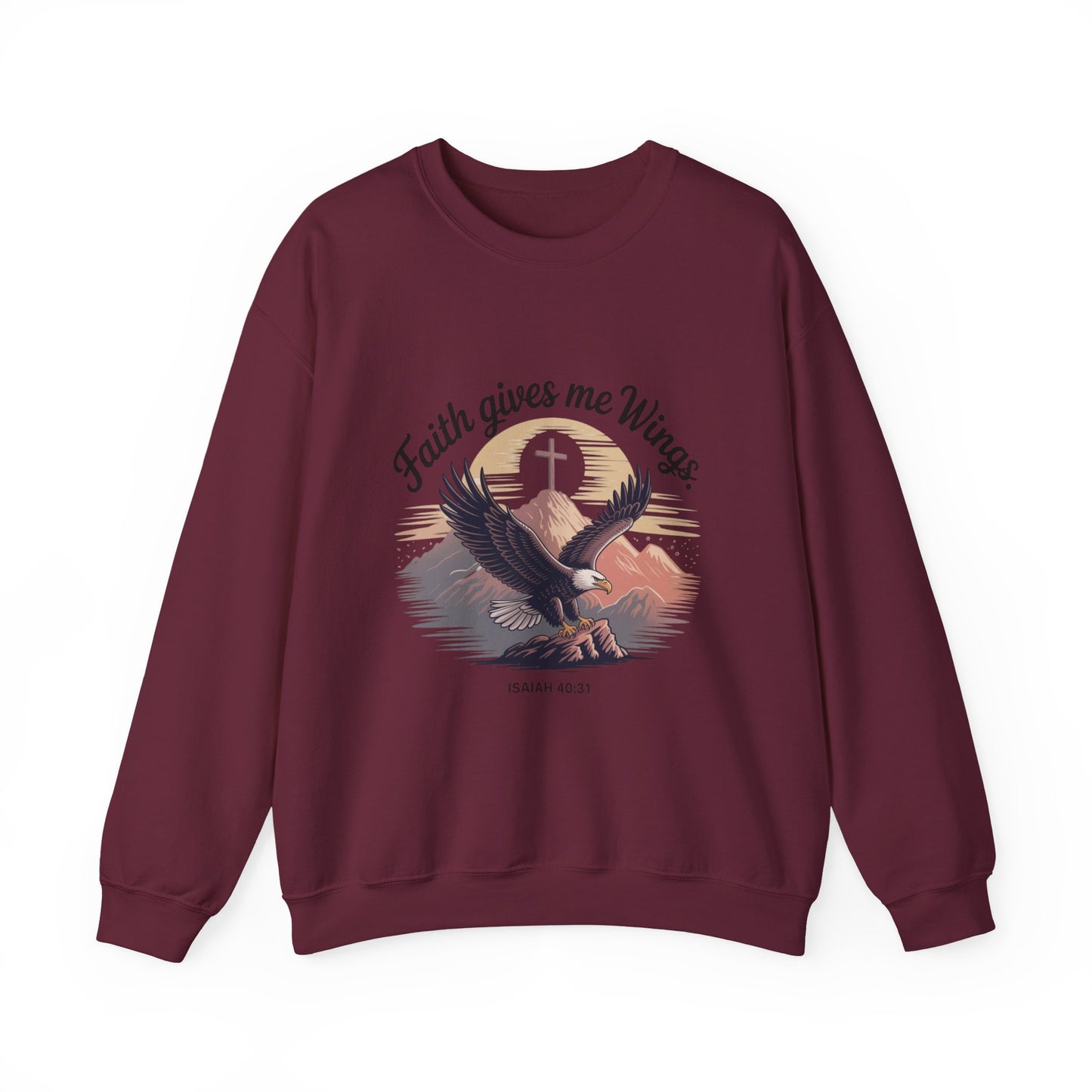 Faith-Inspired Crewneck Sweatshirt - Trust in the Lord Design Isaiah 40:31