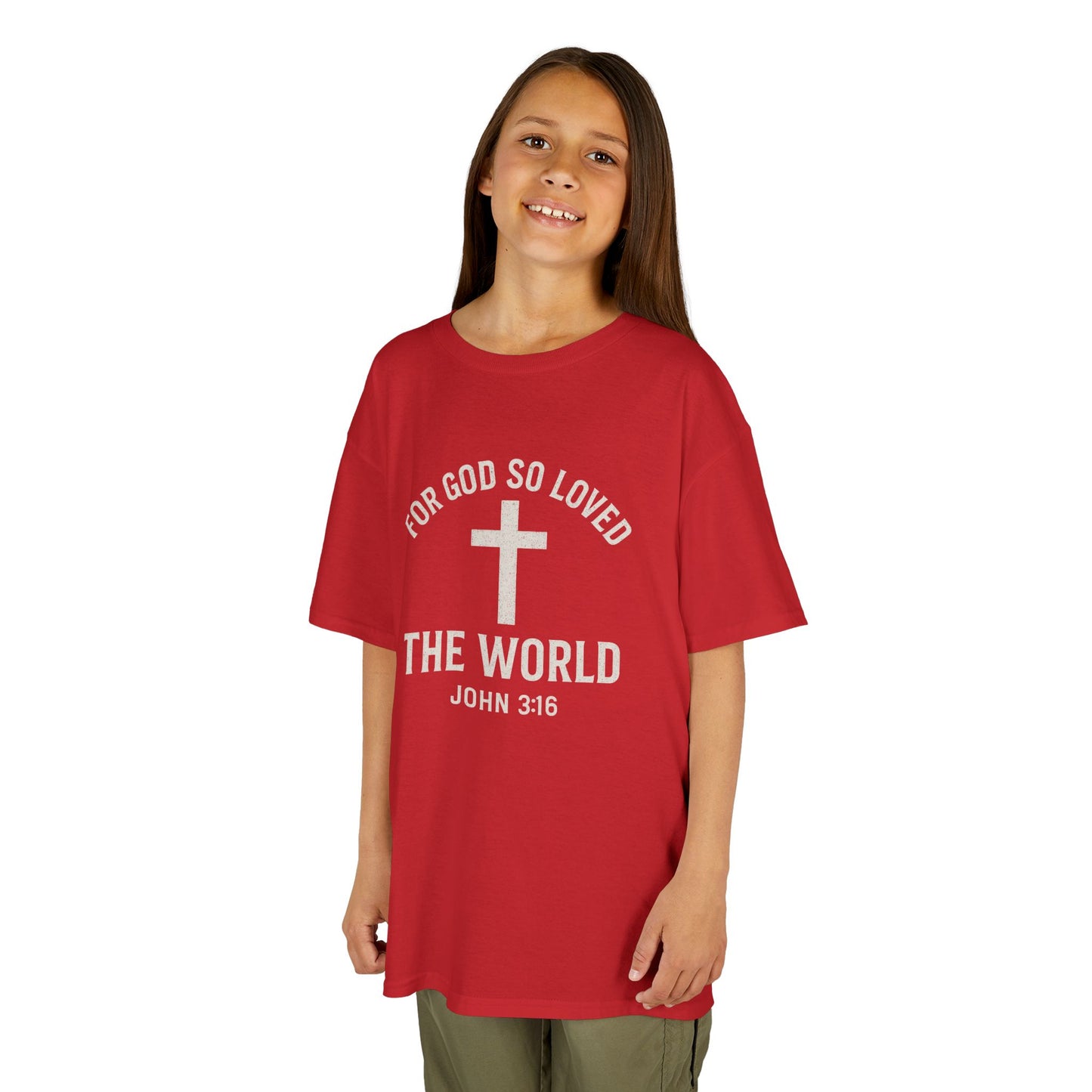 Faith-Inspired Kids Tee - "For God So Loved The World"