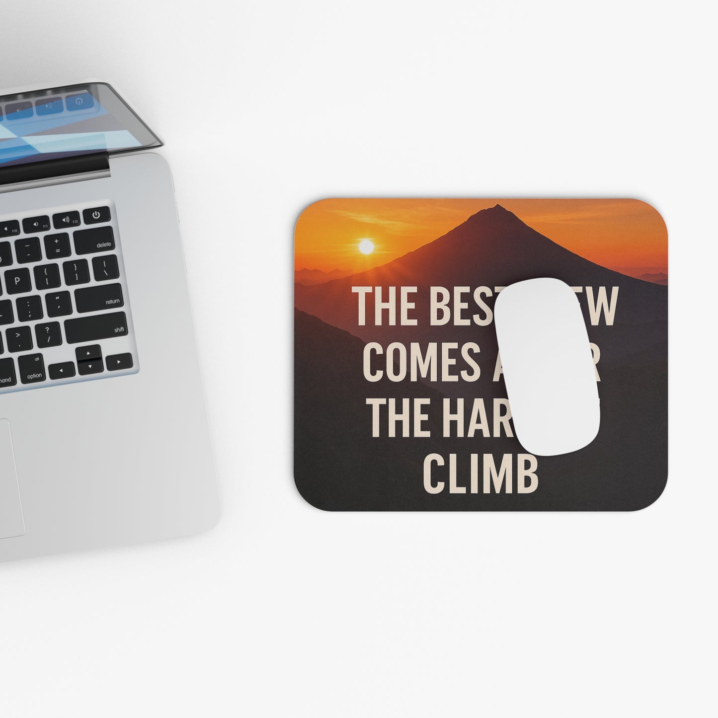 Inspirational Mountain View Mouse Pad - Motivation for Your Workspace