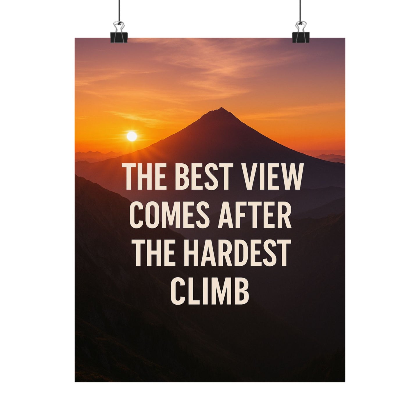 Inspirational Matte Vertical Poster: 'The Best View Comes After The Hardest Climb'