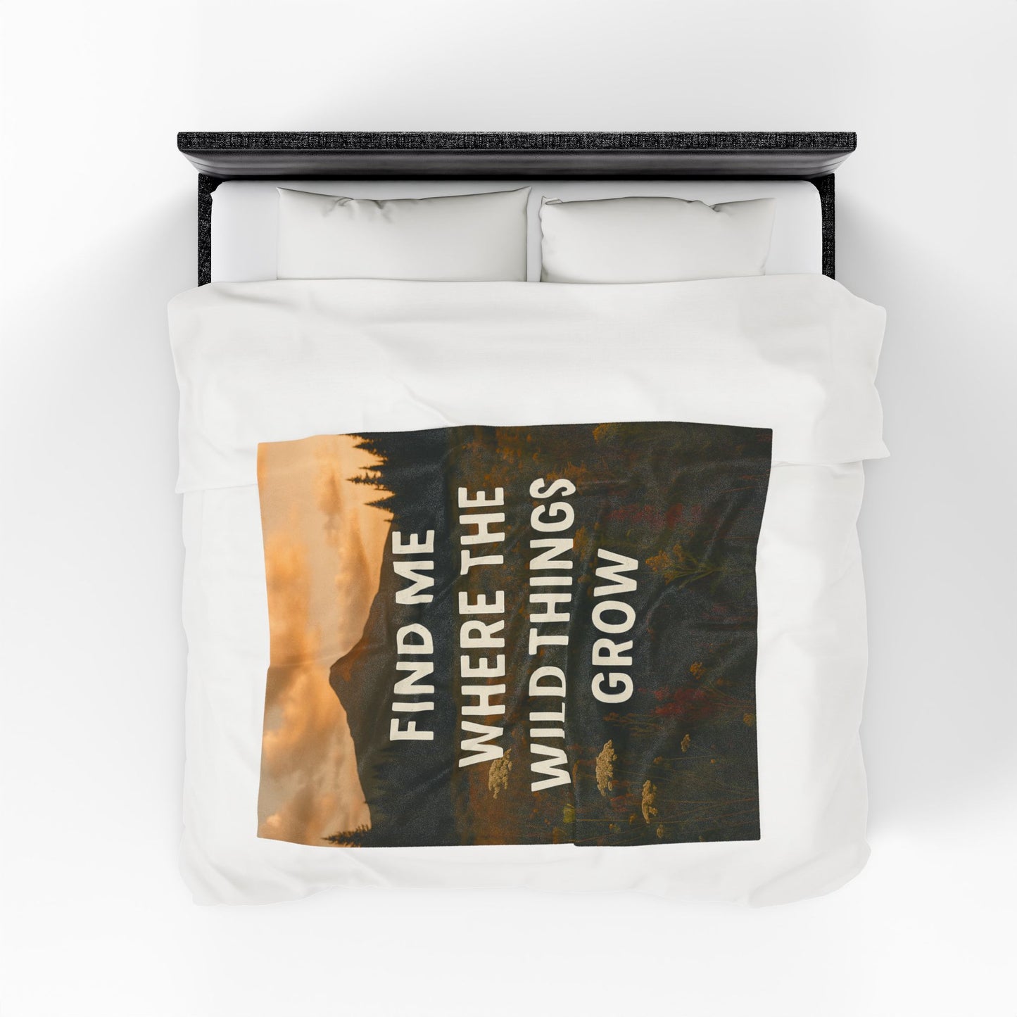 Cozy Velveteen Plush Blanket - "Find Me Where the Wild Things Grow"