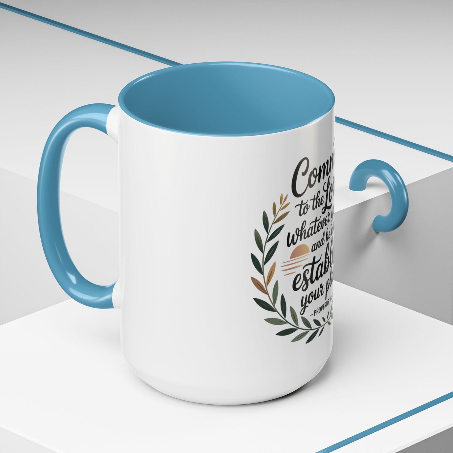 Inspirational Coffee Mug - 'Commit to the Lord' - 11 & 15 oz